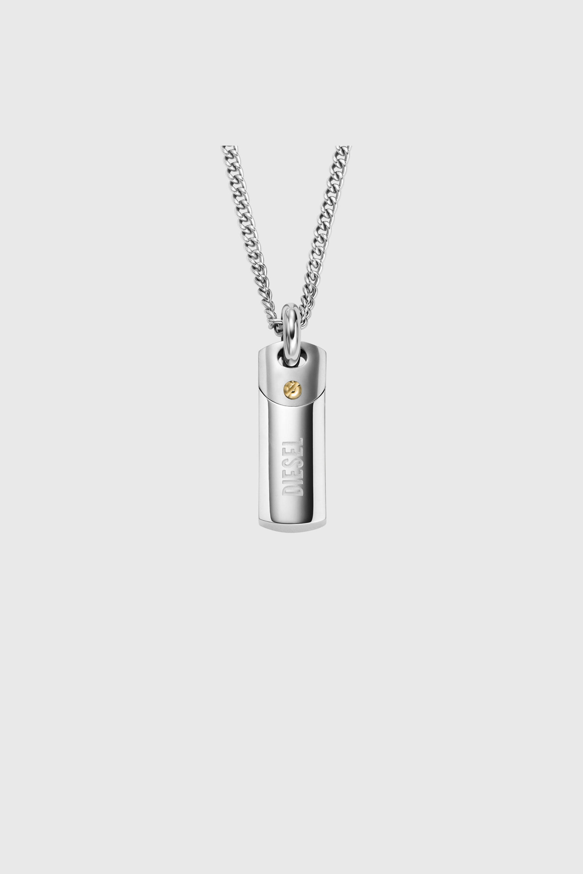 Diesel - DX1116, Collier avec plaque en acier Homme in Gris argent&eacute; - 2