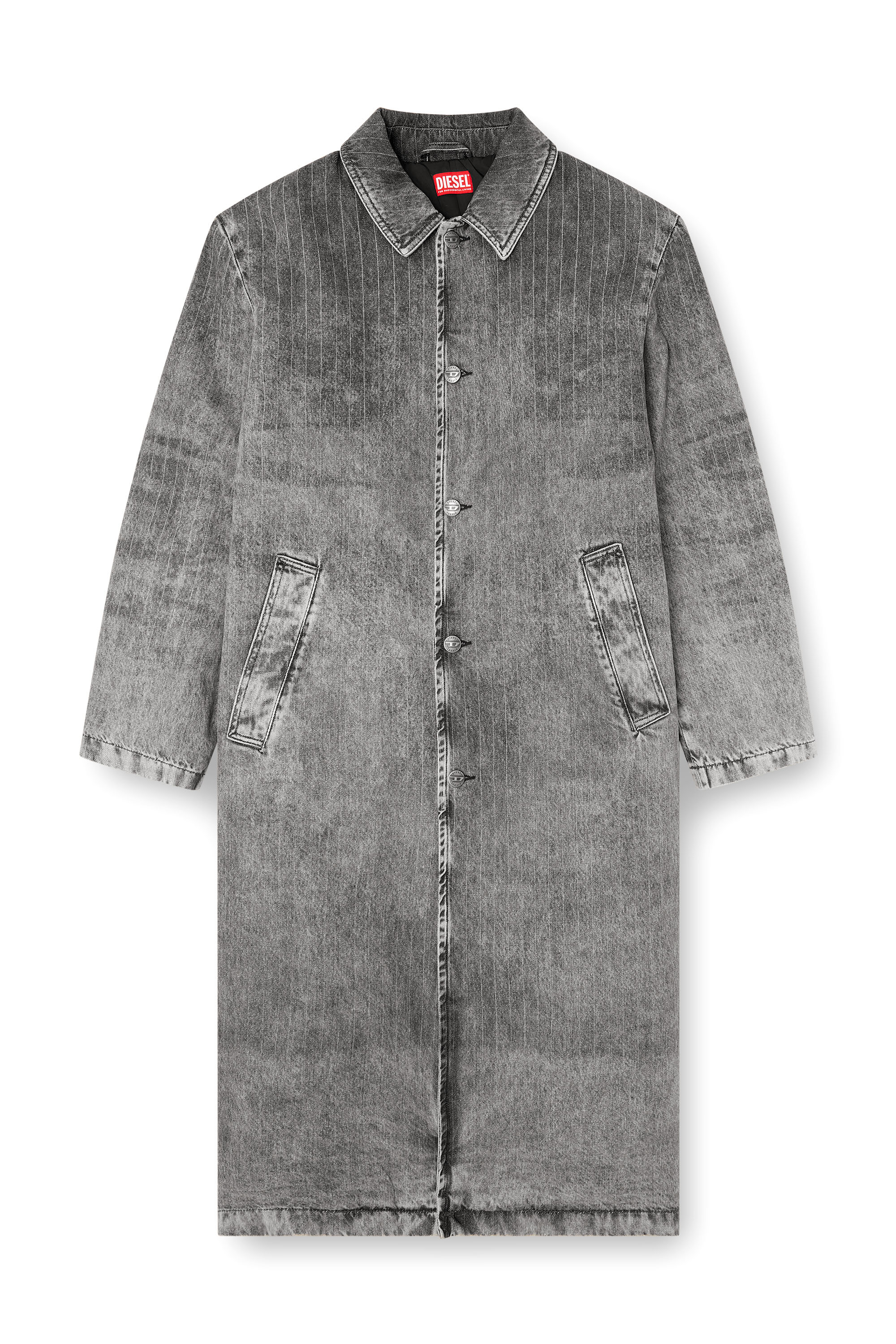 Diesel - D-JACK-S1, Manteau tailleur en denim à rayures Homme in Gris - 5