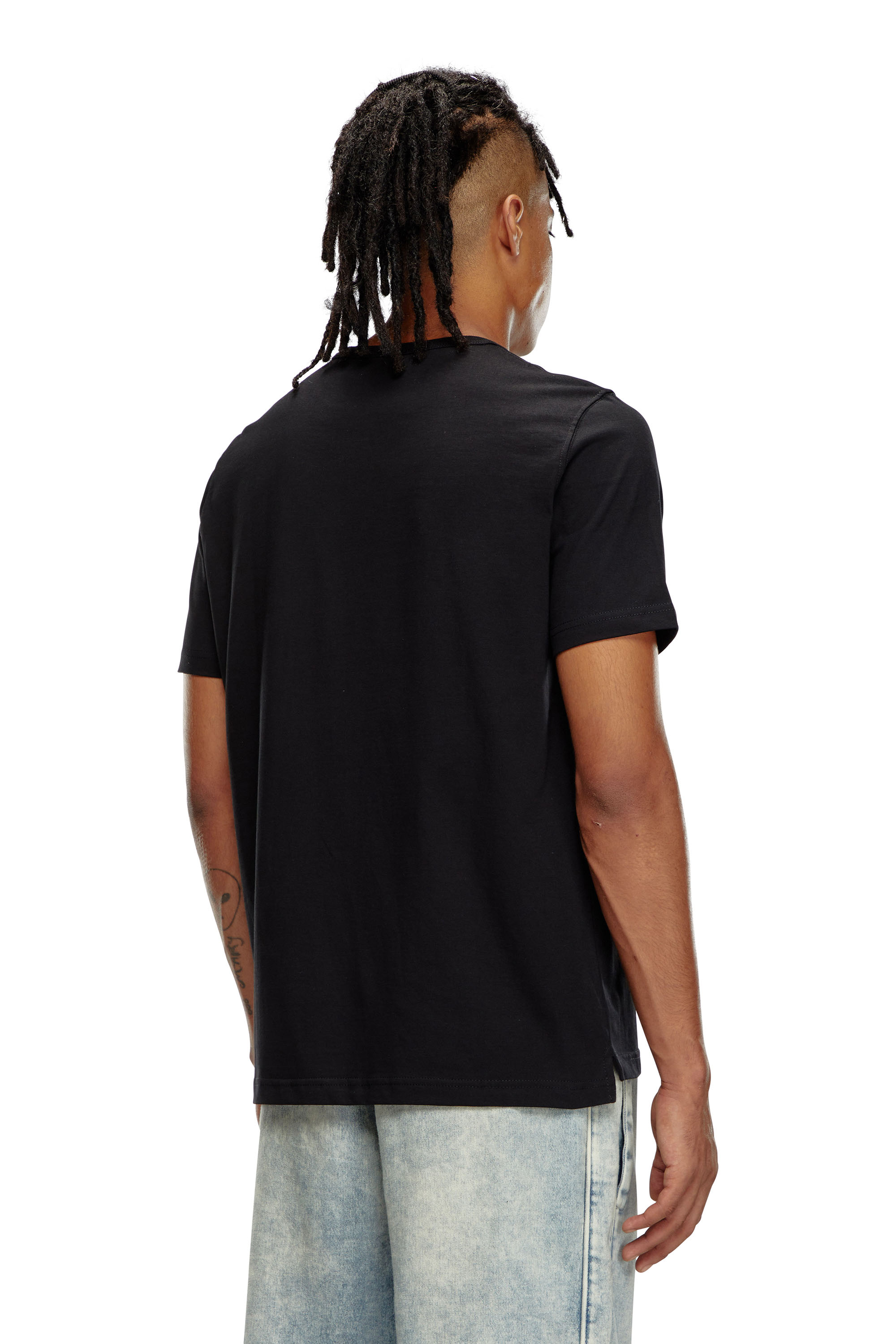 Diesel - T-ADJUST-OD, T-shirt avec logo moulé par injection Homme in Noir - 4