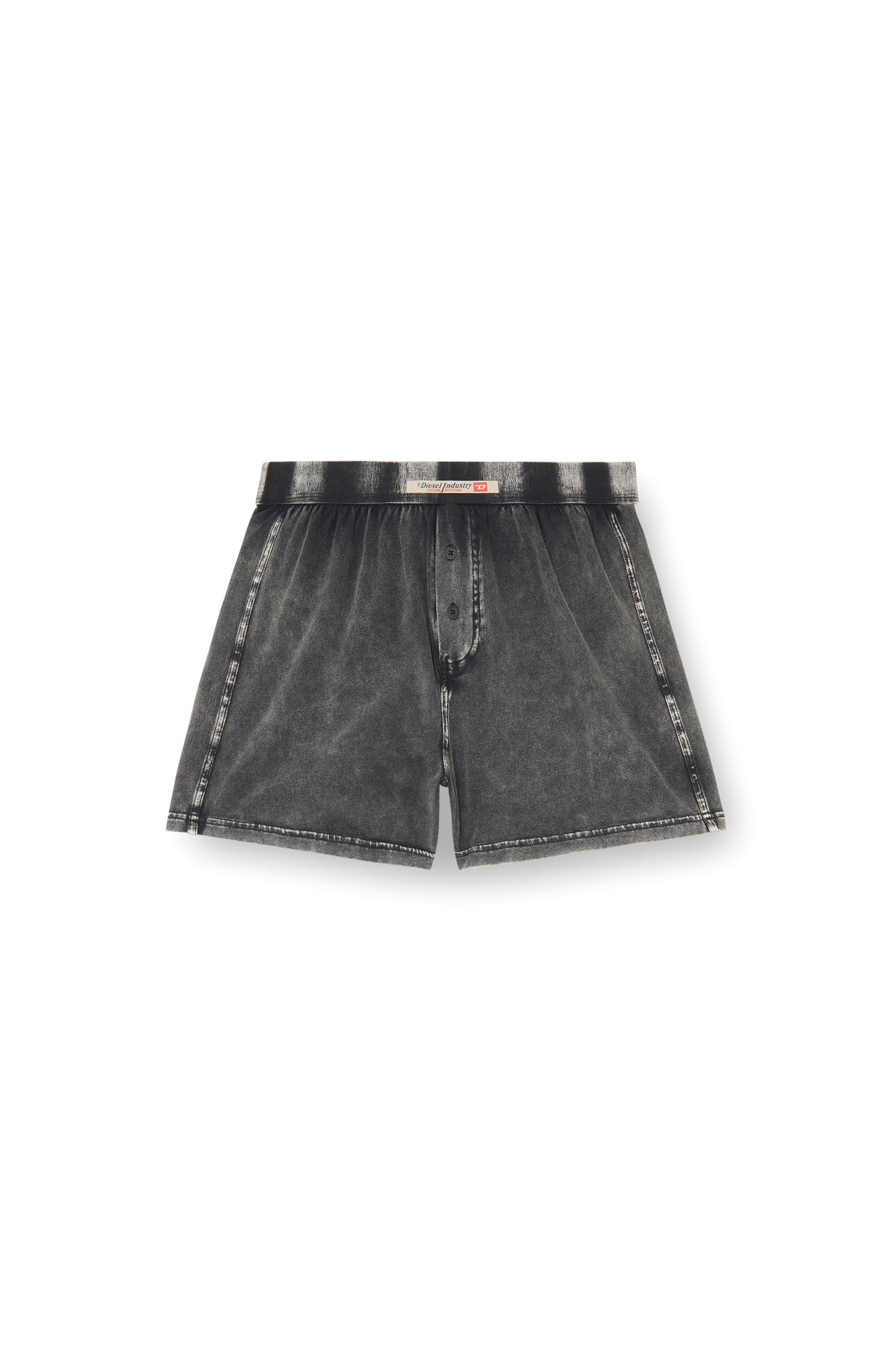 Diesel - STARPER-EL-DNM, Boxer en coton effet denim Homme in Gris - 3
