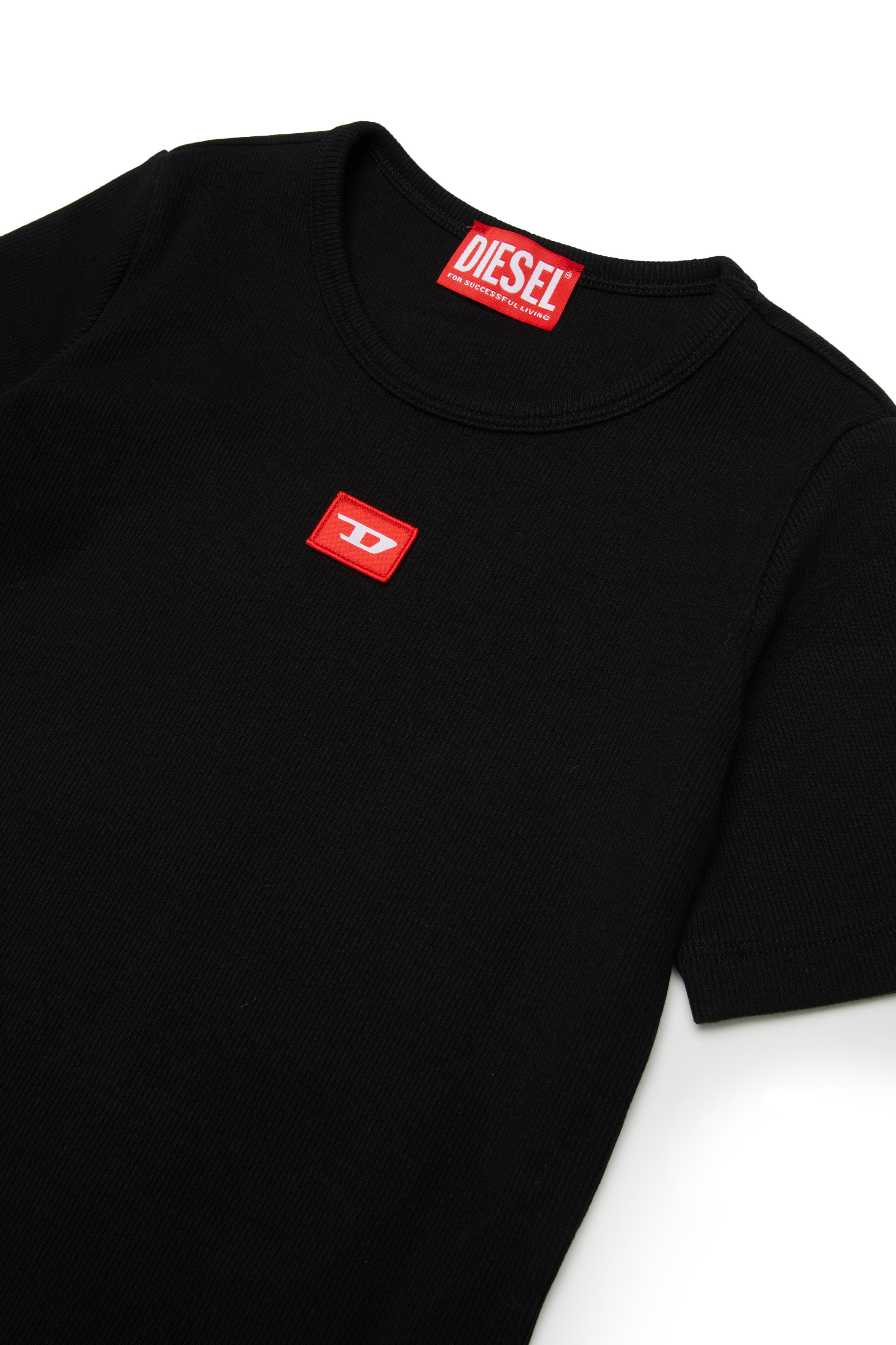 Diesel - DPACI, Robe en coton &agrave; manches courtes de longueur midi Femme in Noir - 3