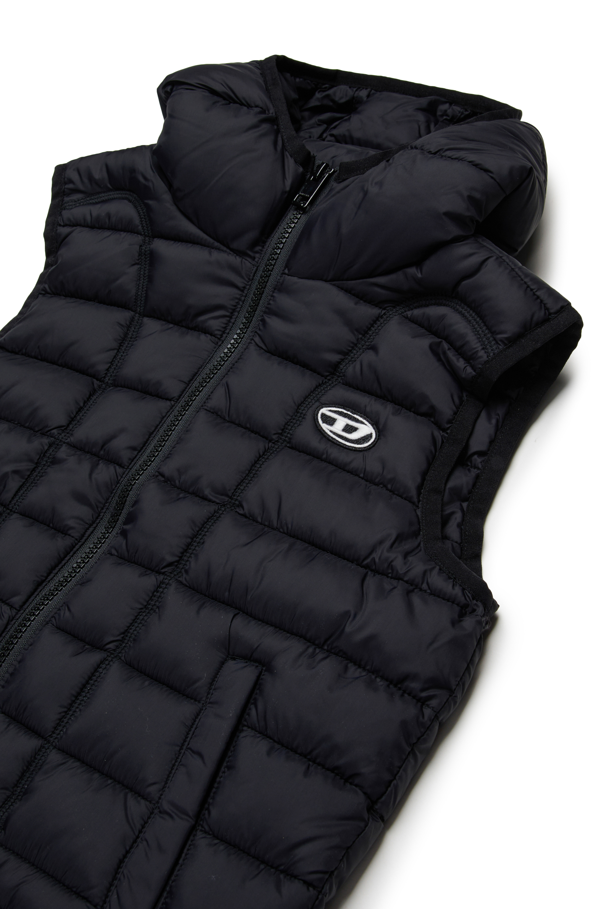 Diesel - JWTEMPLE, Gilet en nylon avec capuche Mixte in Noir - 3