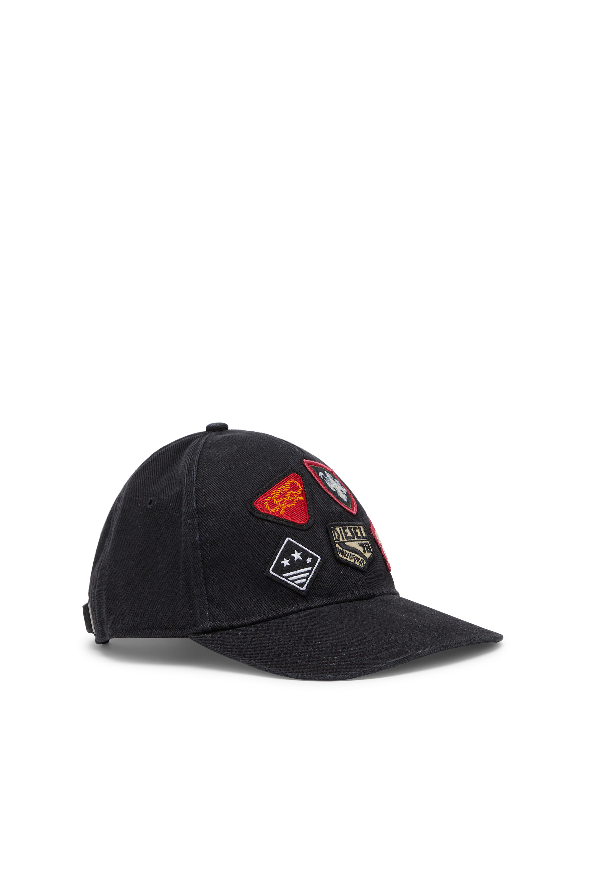 Diesel - C-SCUD, Casquette de baseball avec patchs brod&eacute;s Homme in Noir - 1