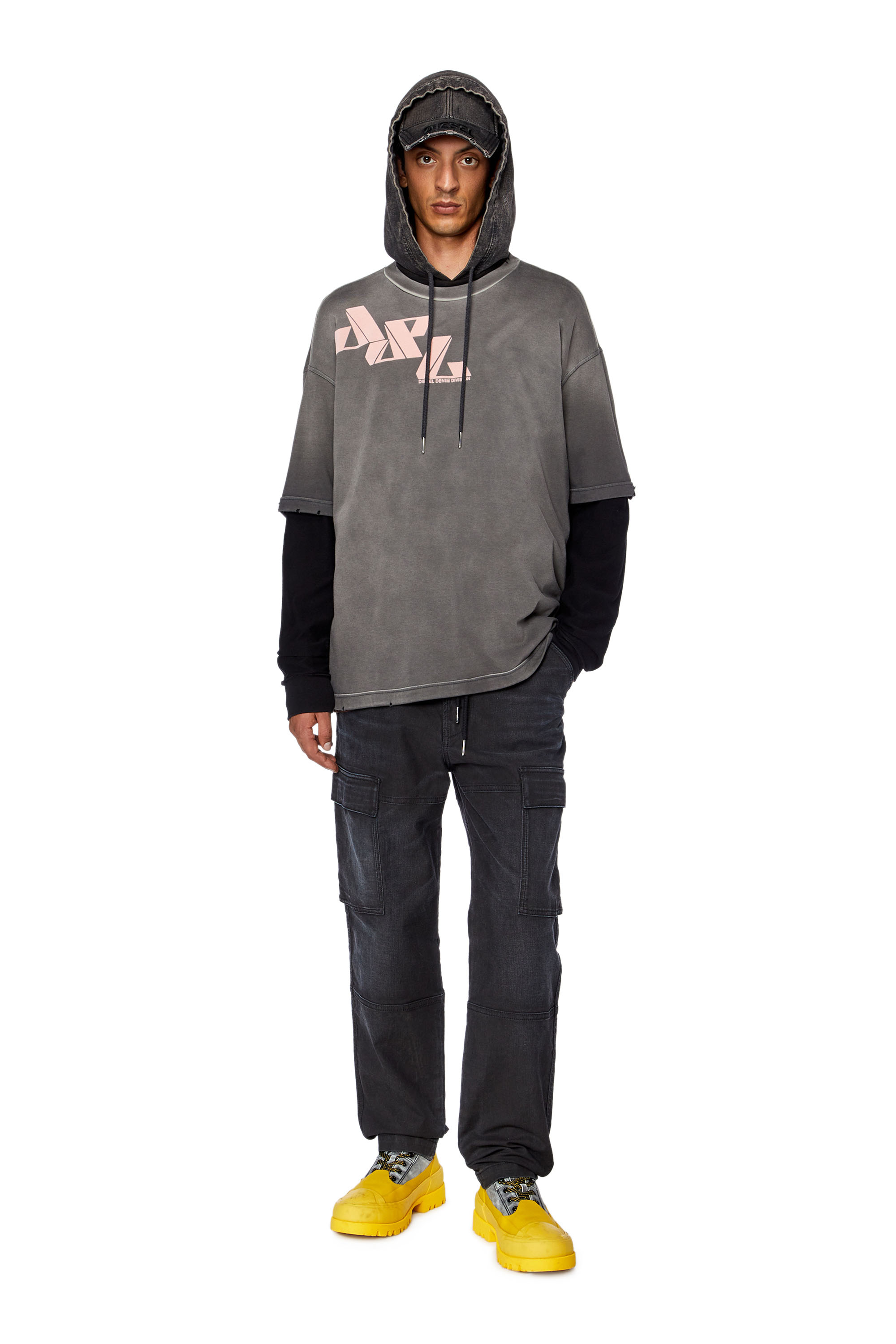 Diesel - Tapered 2030 D-Krooley Joggjeans® 09G69 Homme, Noir/Gris foncé - Image 2
