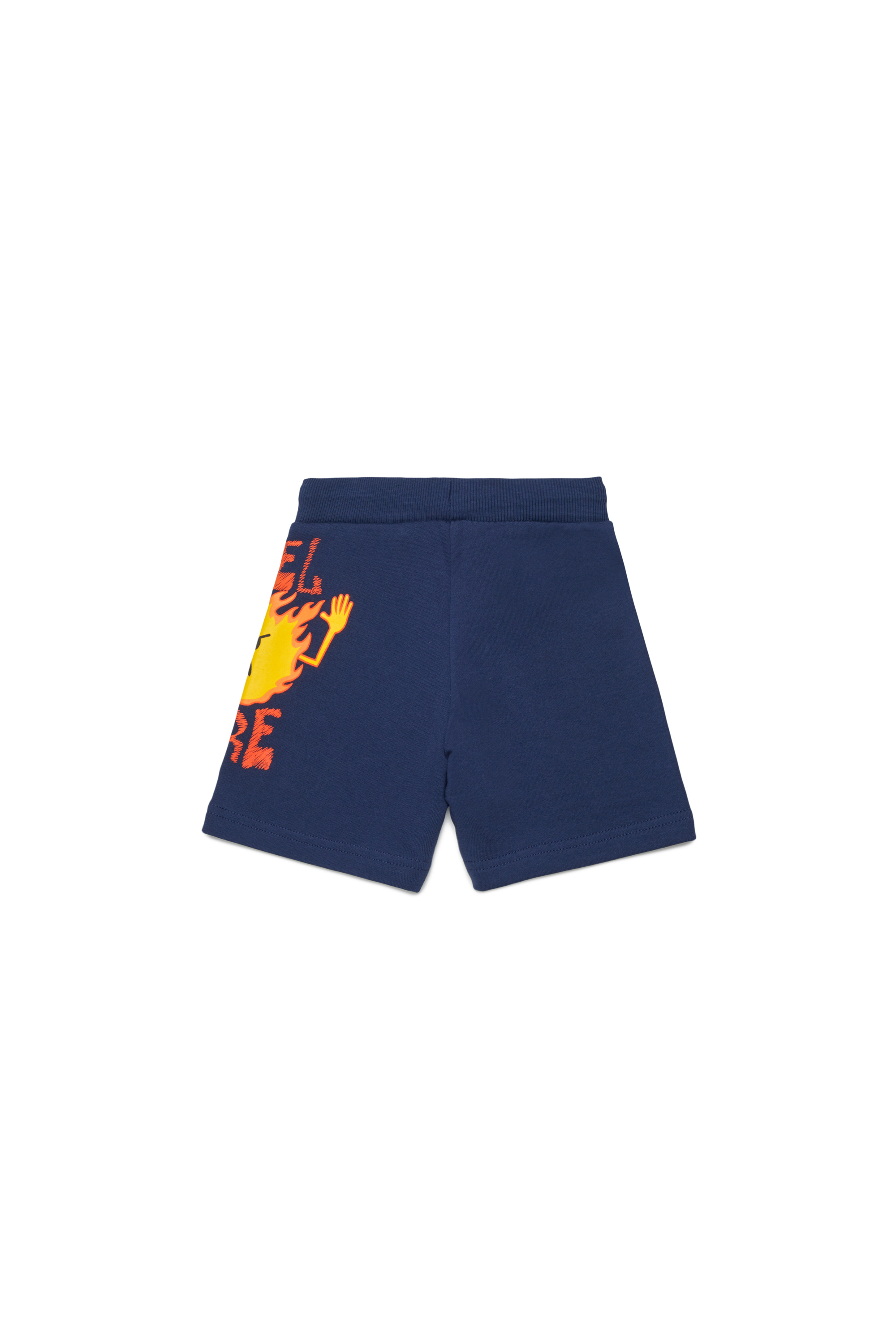 Diesel - PENDB, Shorts en molleton avec imprim&eacute; flamme Homme in Bleu - 2