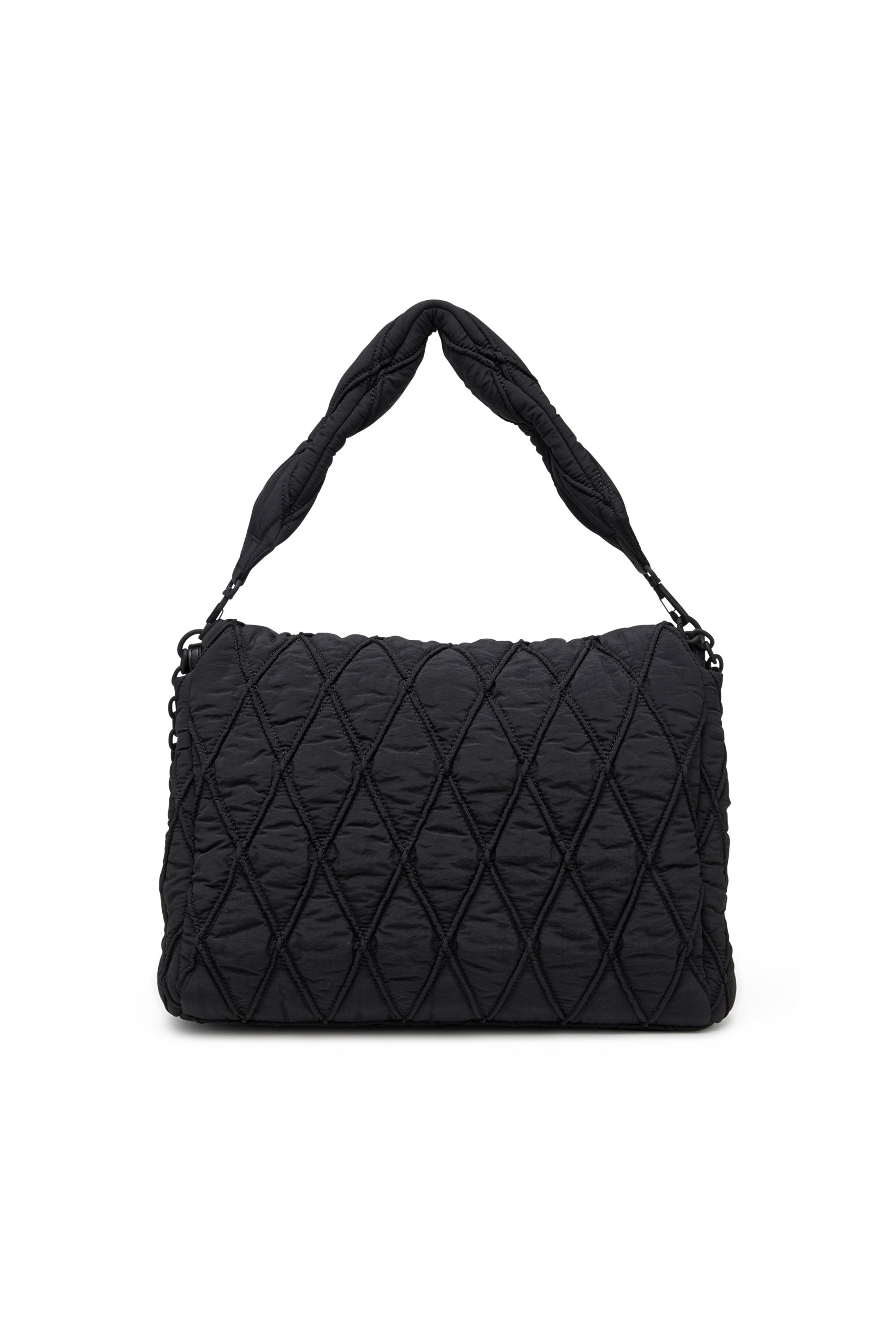 Diesel - CHARM-D SHOULDER L, Charm-D L-Sac à bandoulière en nylon délavé matelassé Femme in Noir - 3