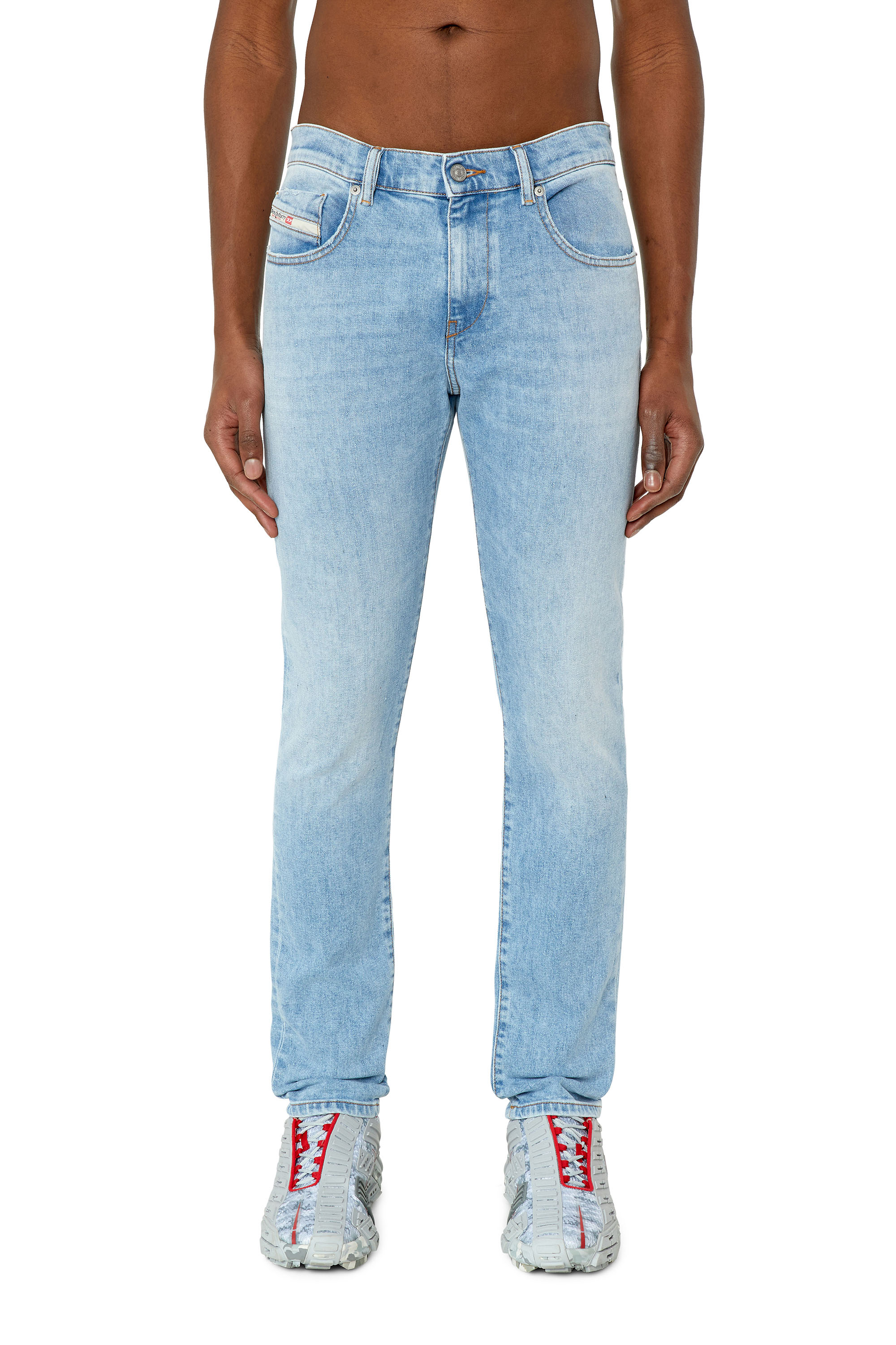 Diesel - 2019 D-Strukt 09F41 Slim Jeans, Bleu Clair - Image 1