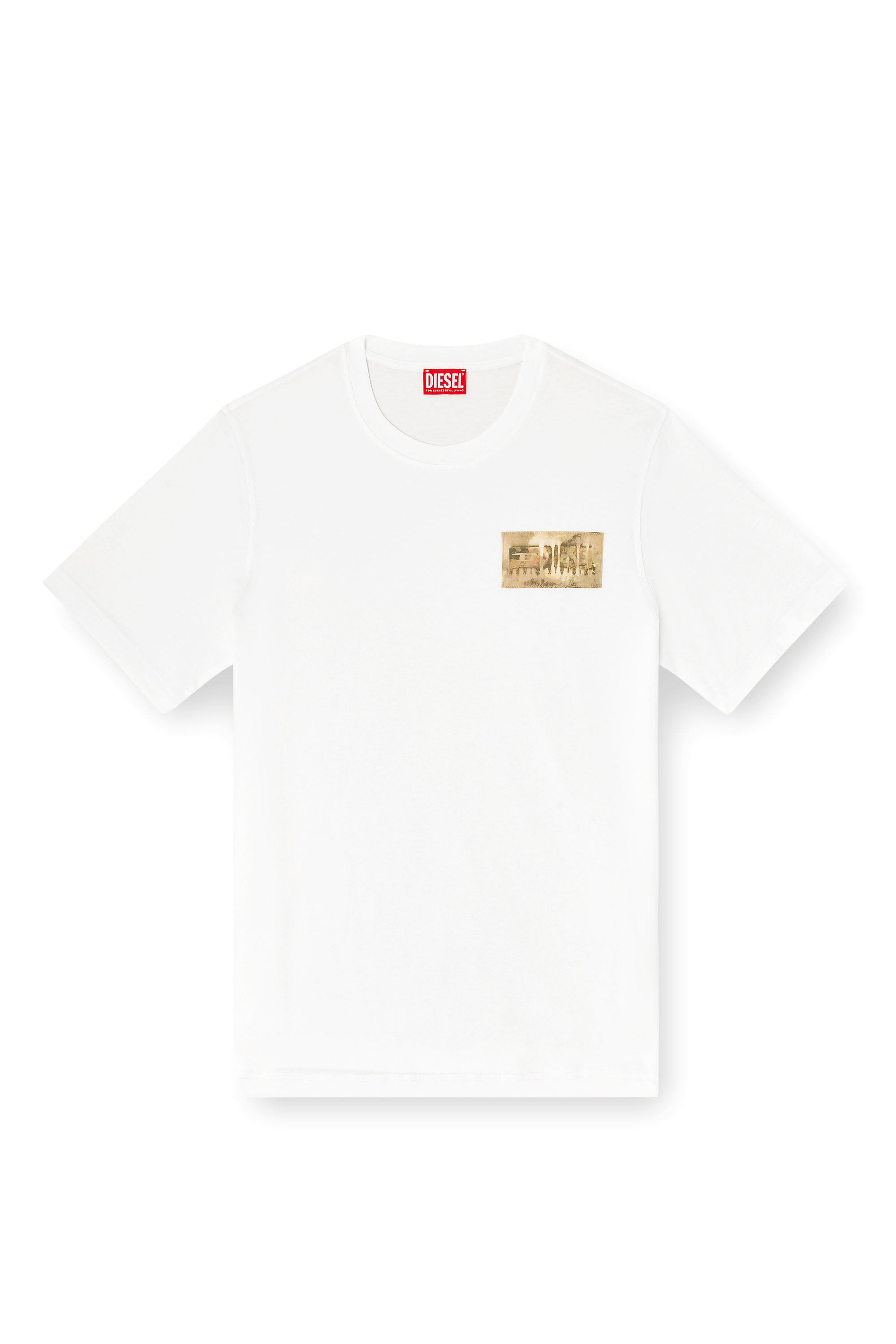 Diesel - T-ADJUST-V4, T-shirt avec empi&egrave;cement camouflage Homme in Blanc - 3