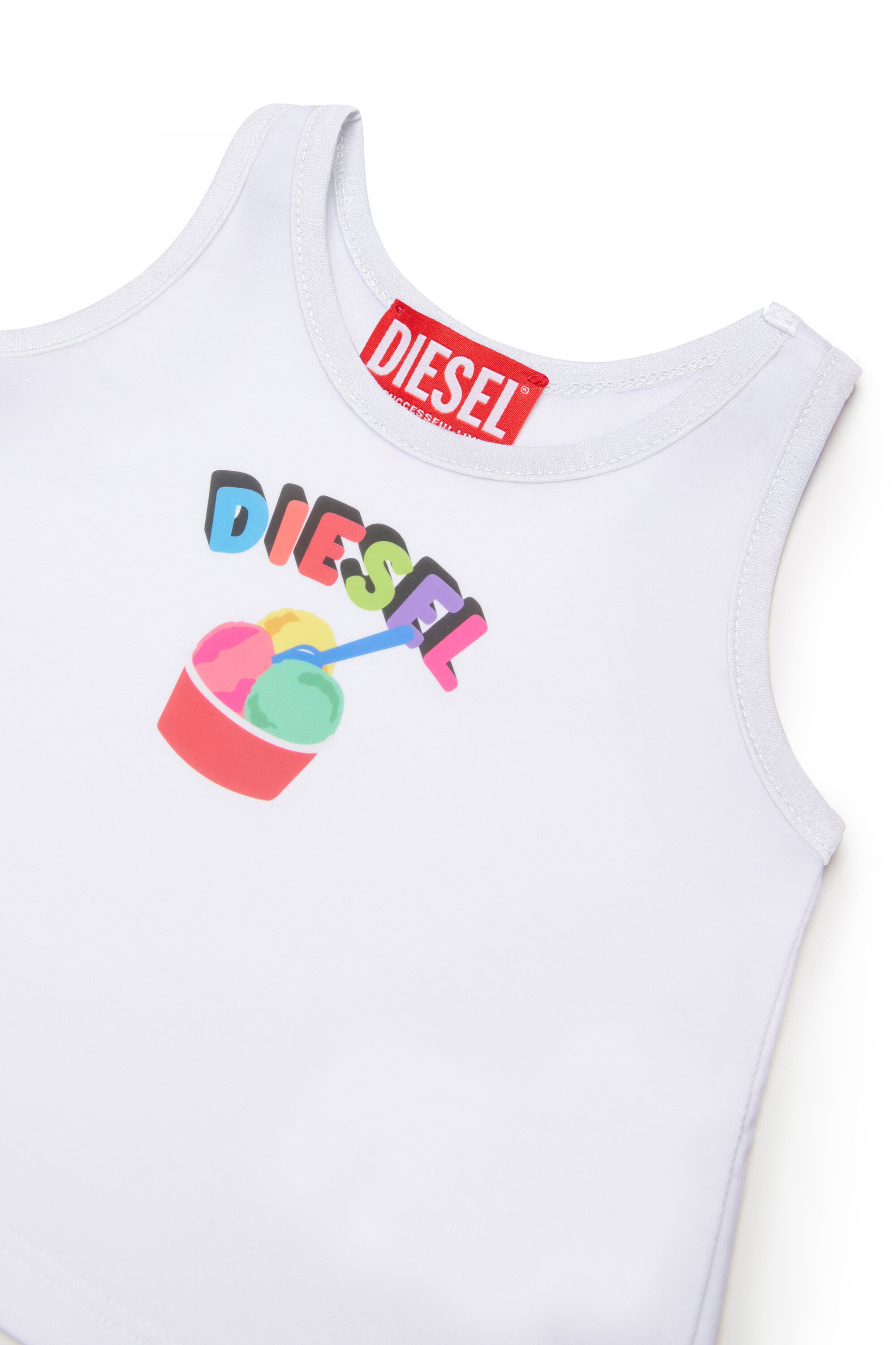 Diesel - MTICEB, D&eacute;bardeur en coton avec imprim&eacute; glace Femme in Blanc - 3