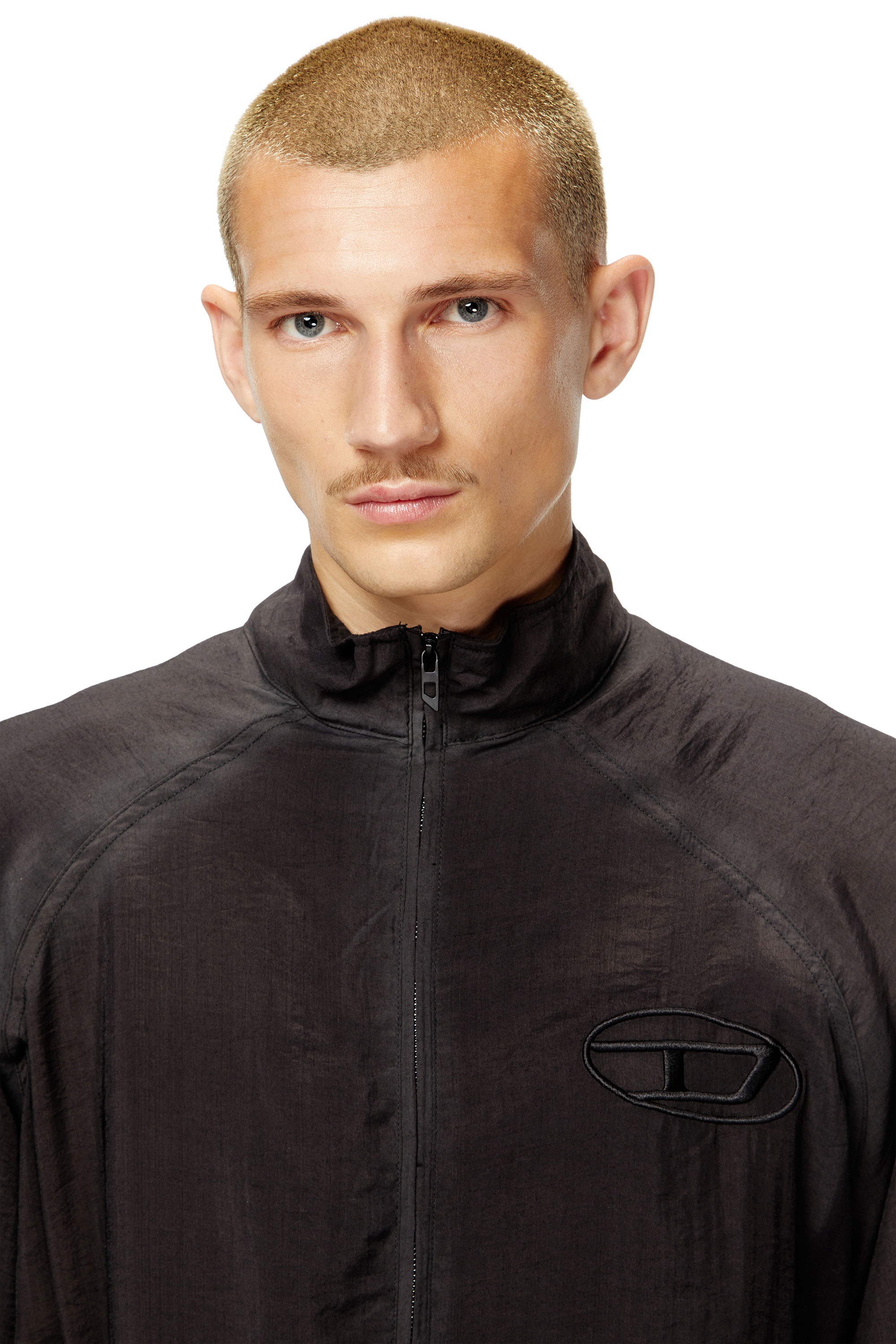 Diesel - J-HENRI-SOUVENIR, Veste de survêtement brodée style souvenir Homme in Gris - 4