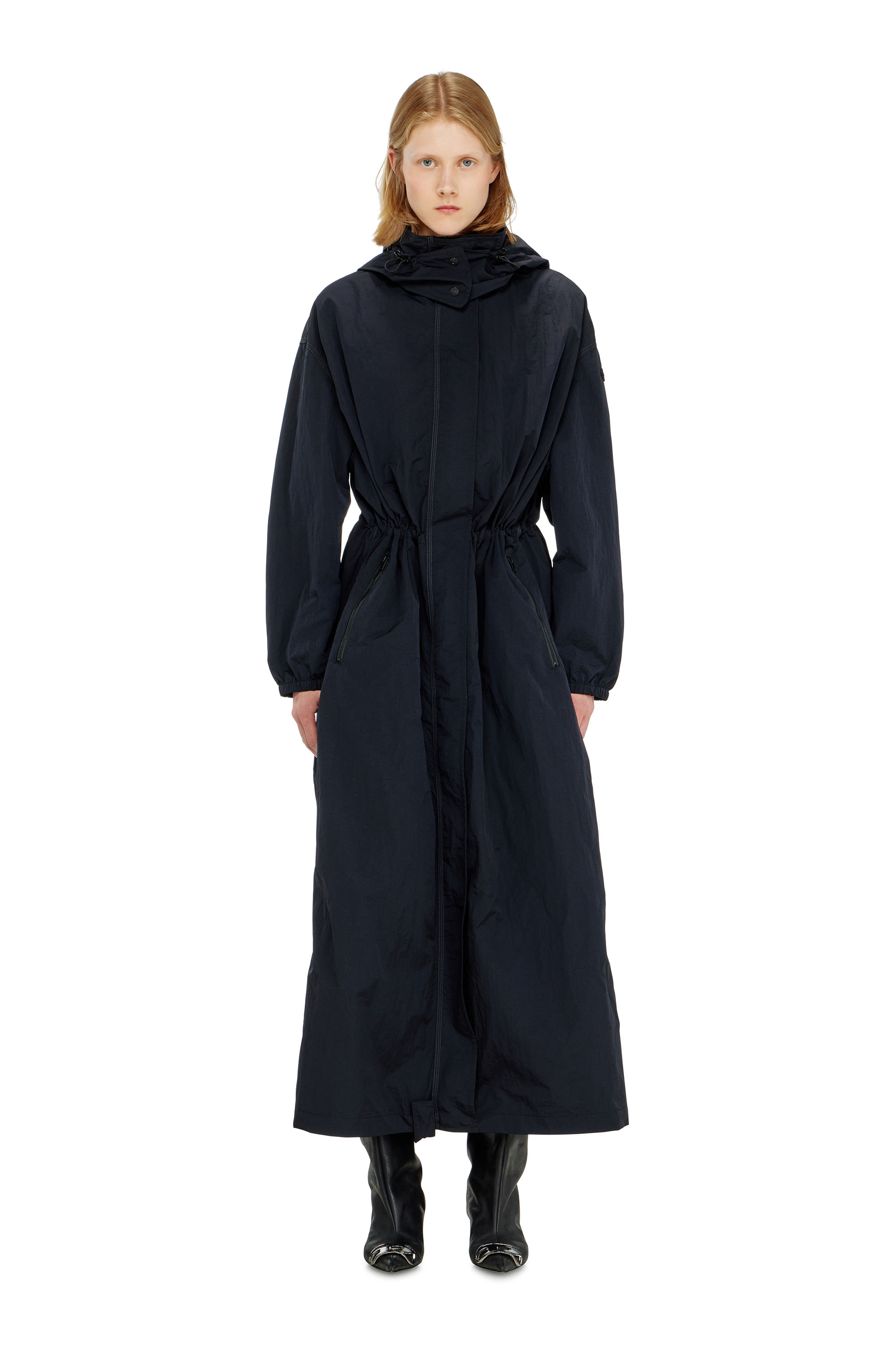 Diesel - G-ASTER-T1, Trench en nylon avec capuche amovible Femme in Bleu - 2