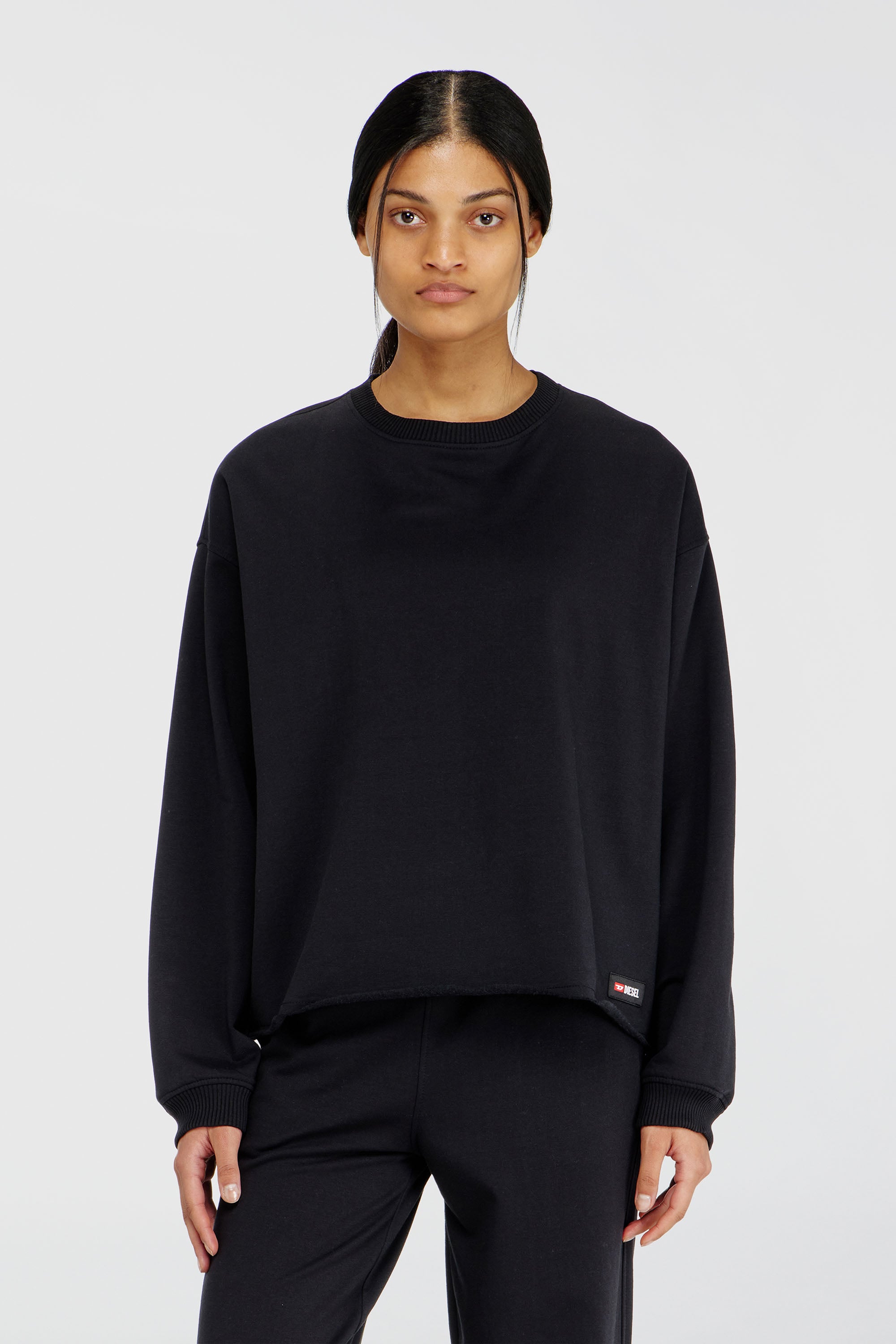 Diesel - PATRICIA-D-CORE, Sweat gratt&eacute; avec ourlet franc Femme in Noir - 3