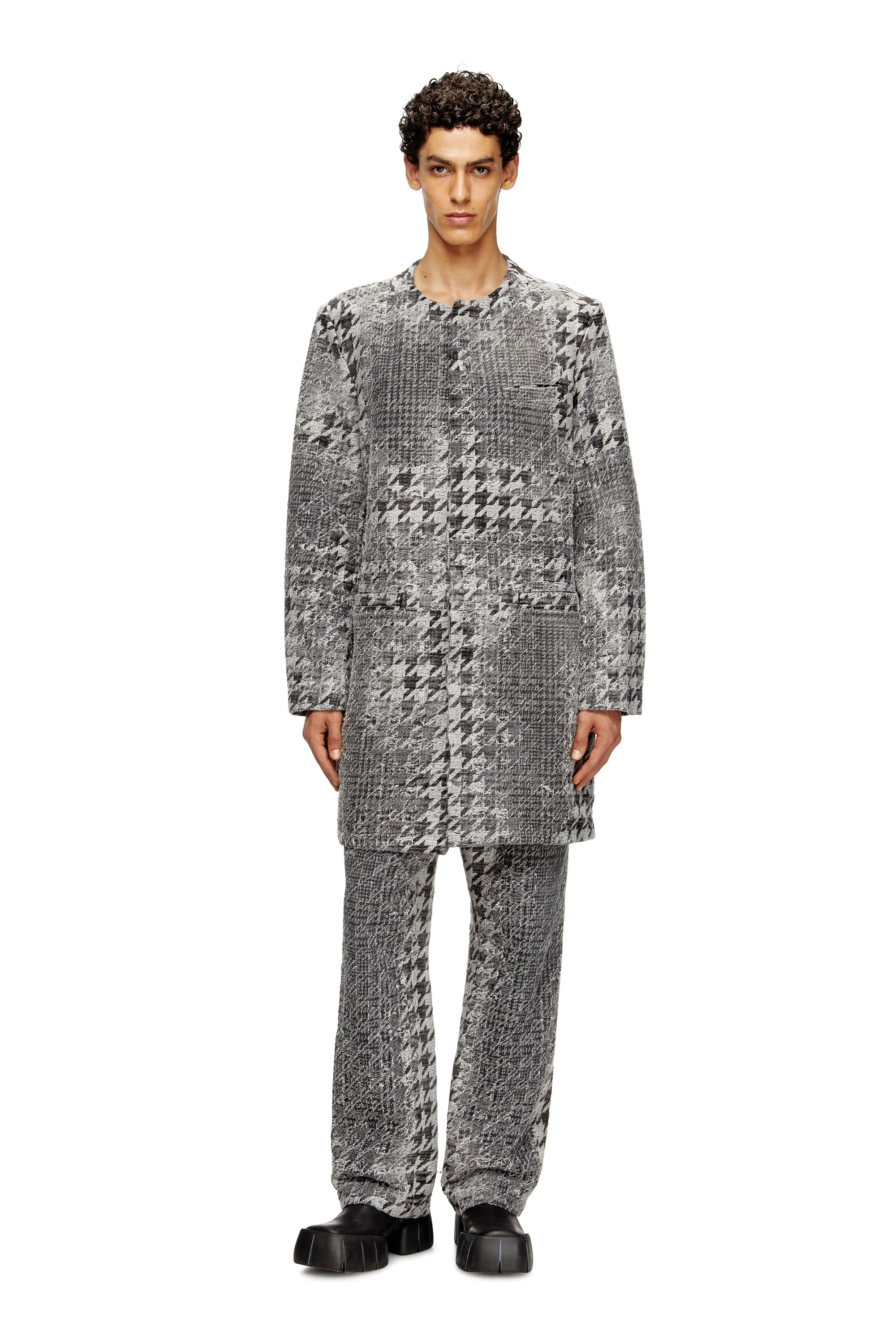 Diesel - D-LOT-FSH, Manteau en denim jacquard motif Prince-de-Galles Mixte in Polychrome - 2