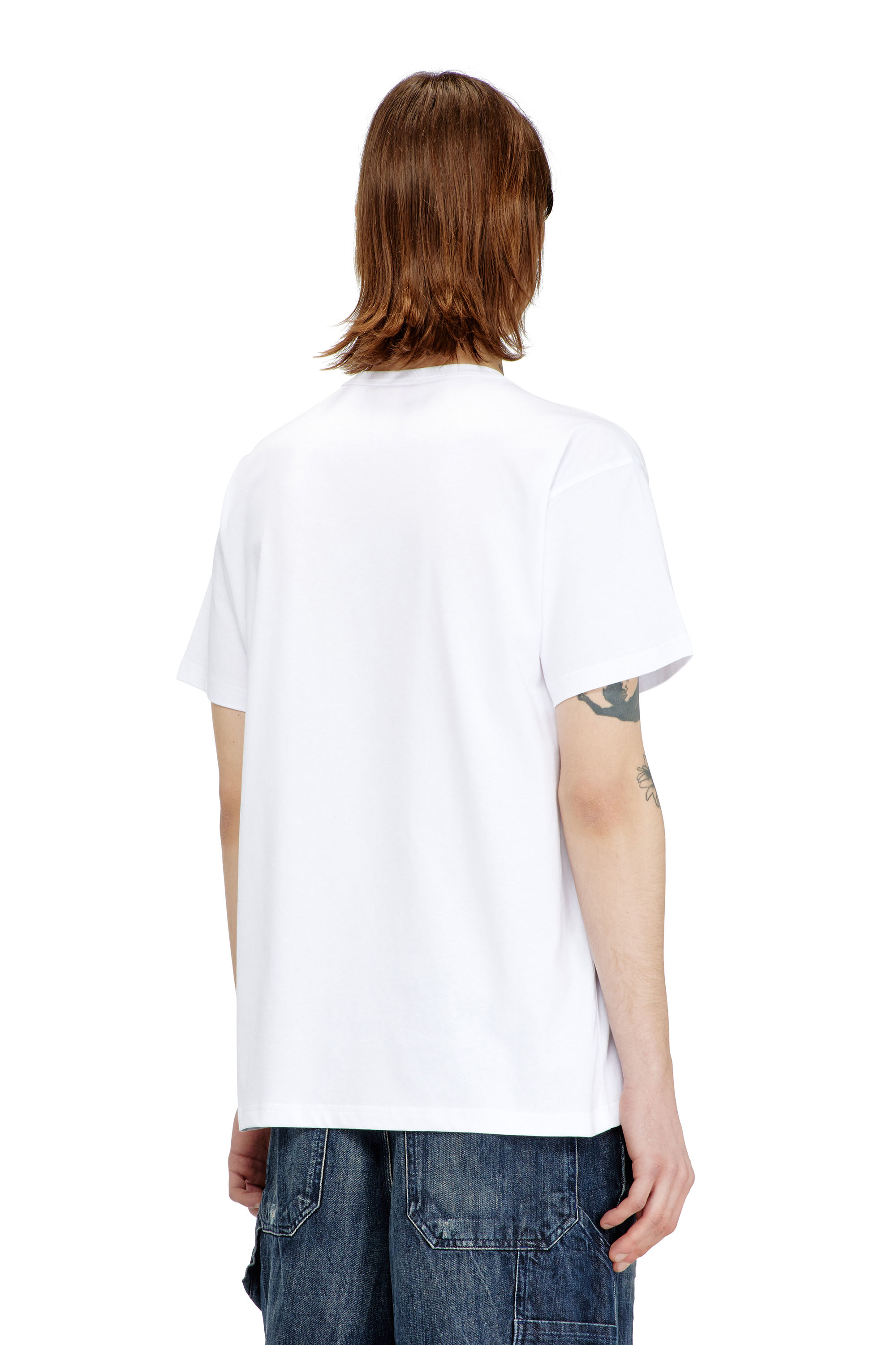 Diesel - T-NORM-V4, T-shirt avec imprim&eacute; cochon et logo Homme in Blanc - 3