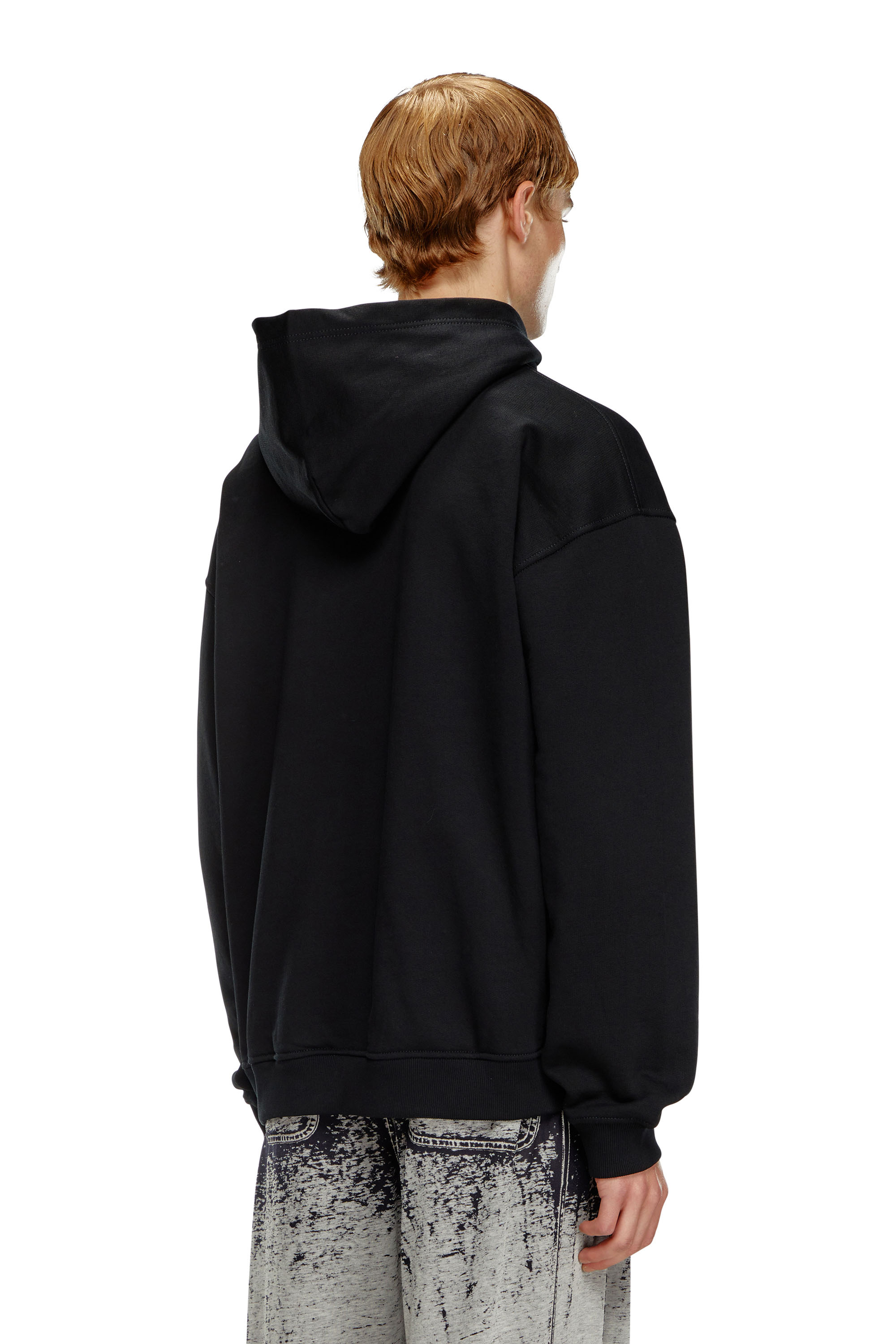 Diesel - S-BOXT-HOOD-LAB, Sweat-shirt à capuche avec étiquette Diesel Homme in Noir - 4