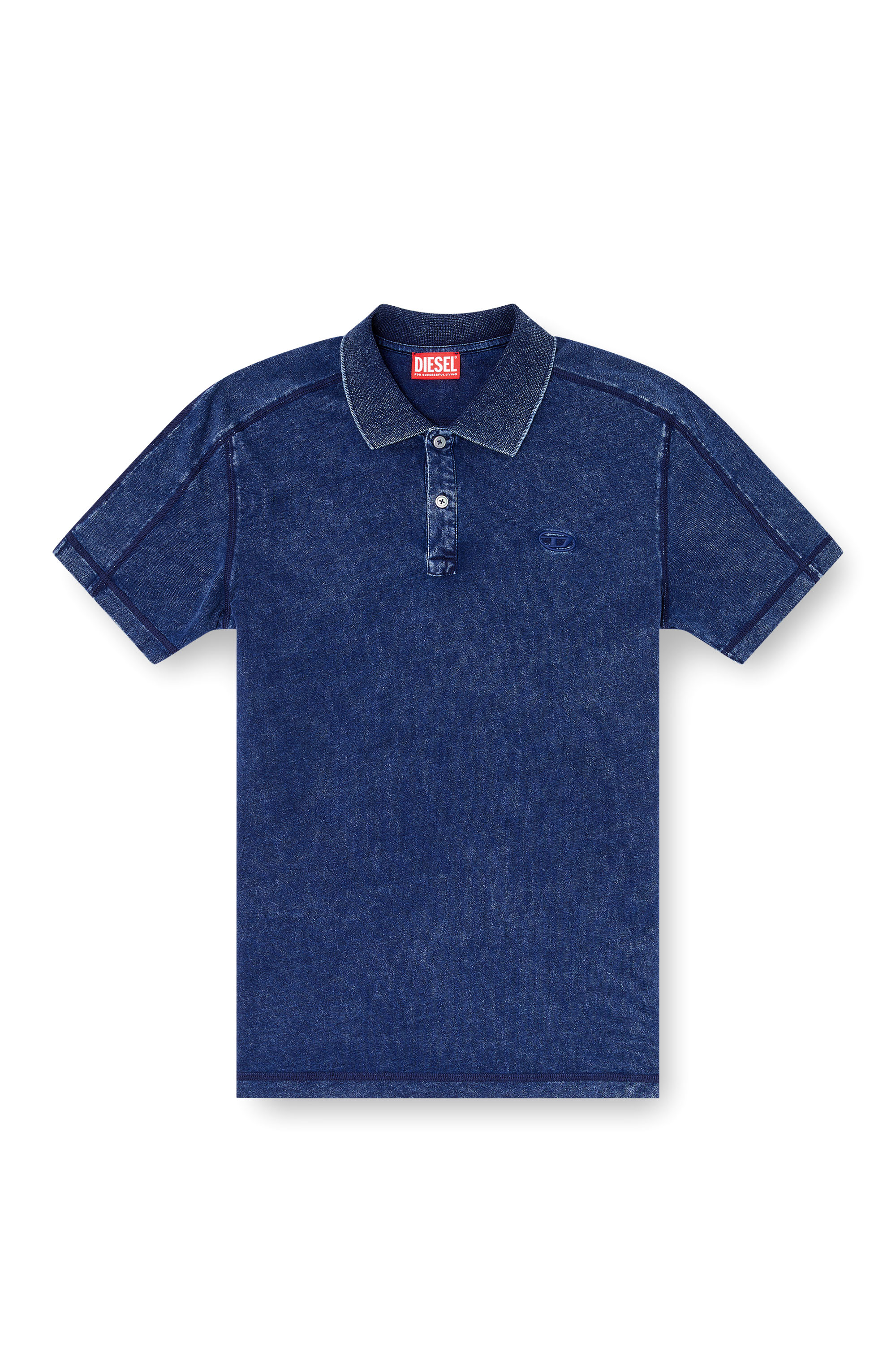 Diesel - T-SWIND-R1, Polo effet denim Homme in Bleu - 3