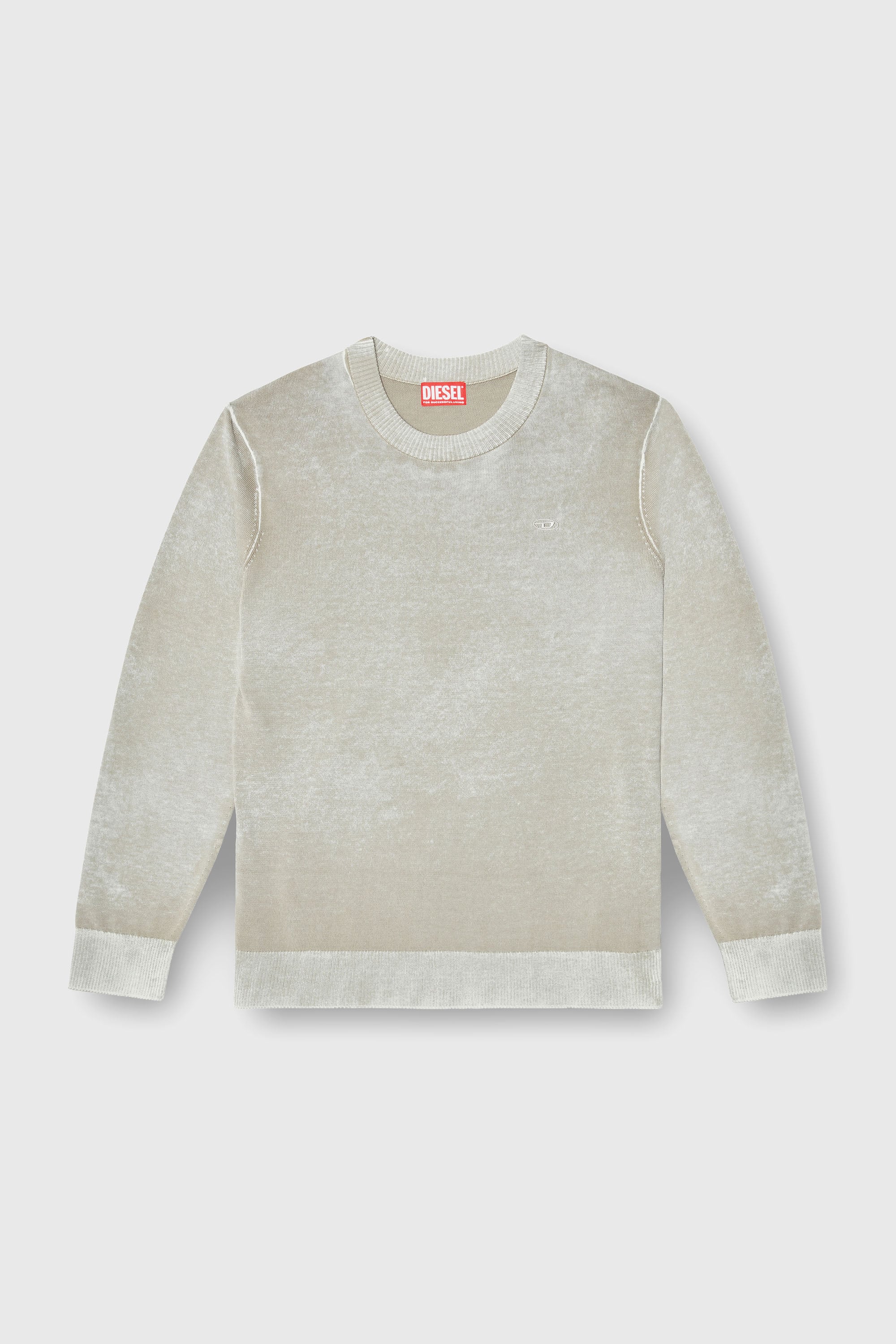 Diesel - K-LAURENT, Pull avec impression invers&eacute;e d&eacute;color&eacute;e Homme in Gris - 2