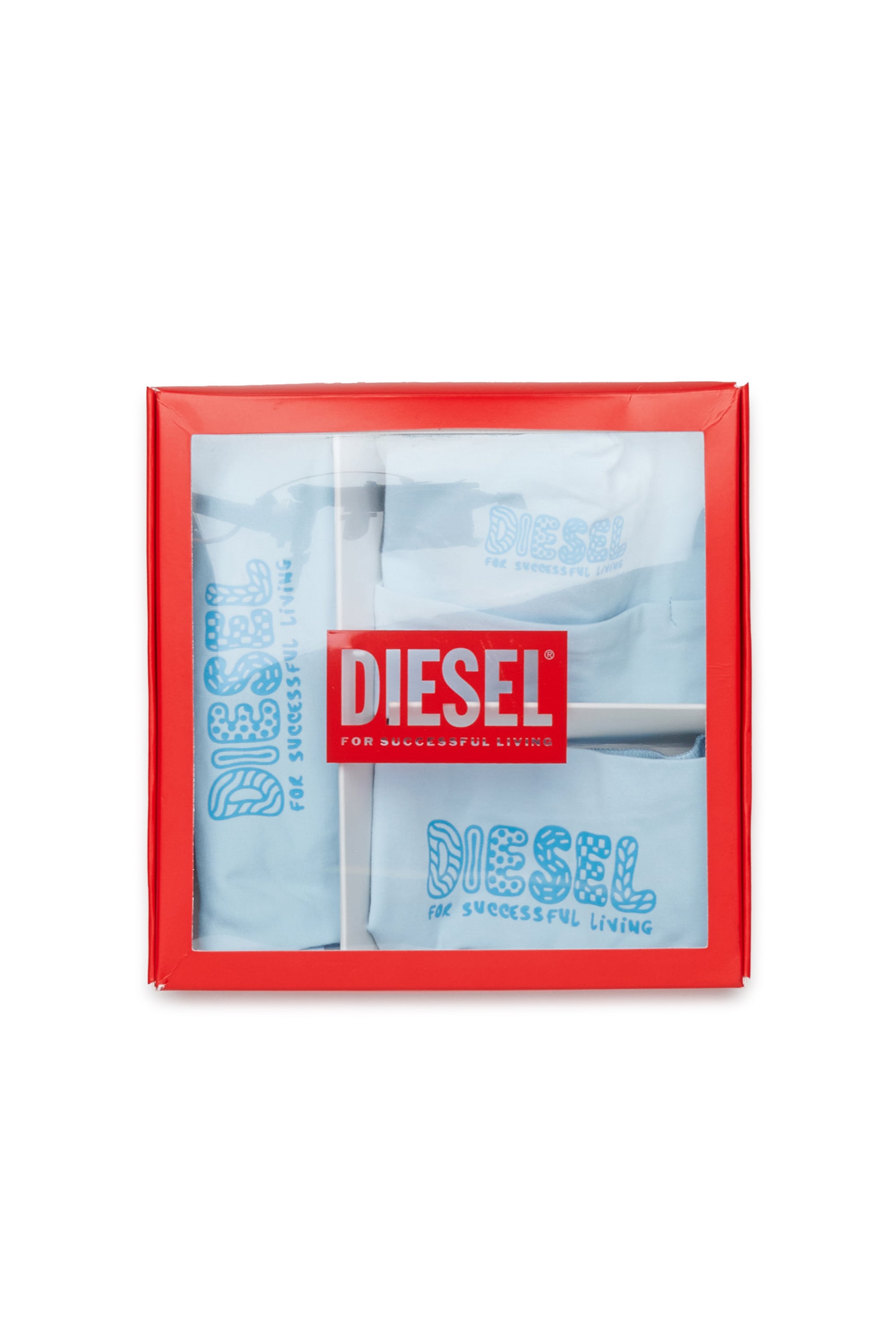 Diesel - UBBYBOX-NB, Ensemble nouveau-n&eacute; avec imprim&eacute; doodle-logo Mixte in Bleu - 4