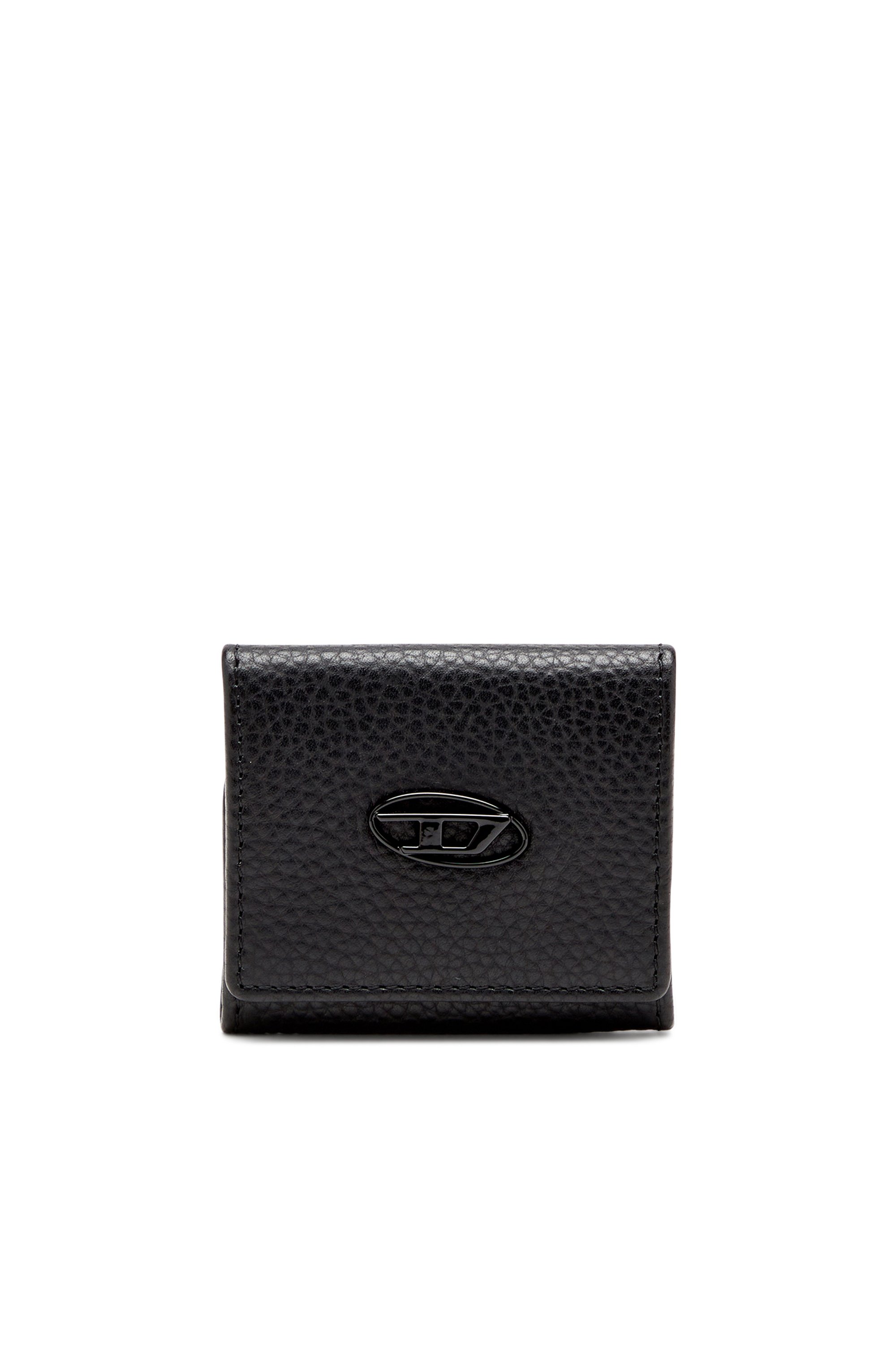 Diesel - HISSU EVO COIN CASE, Coin purse in grainy leather Homme in Noir - 1