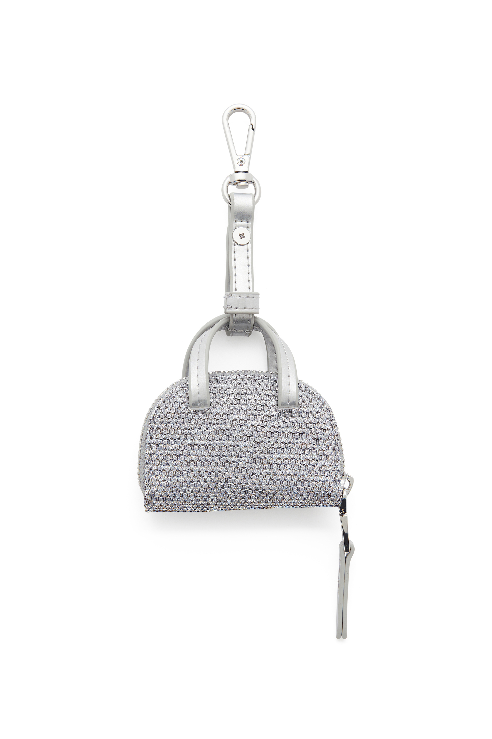 Diesel - 1DR DOME CHARMS, 1DR Dome - Charm en tissu Lurex Femme in Gris argent&eacute; - 2