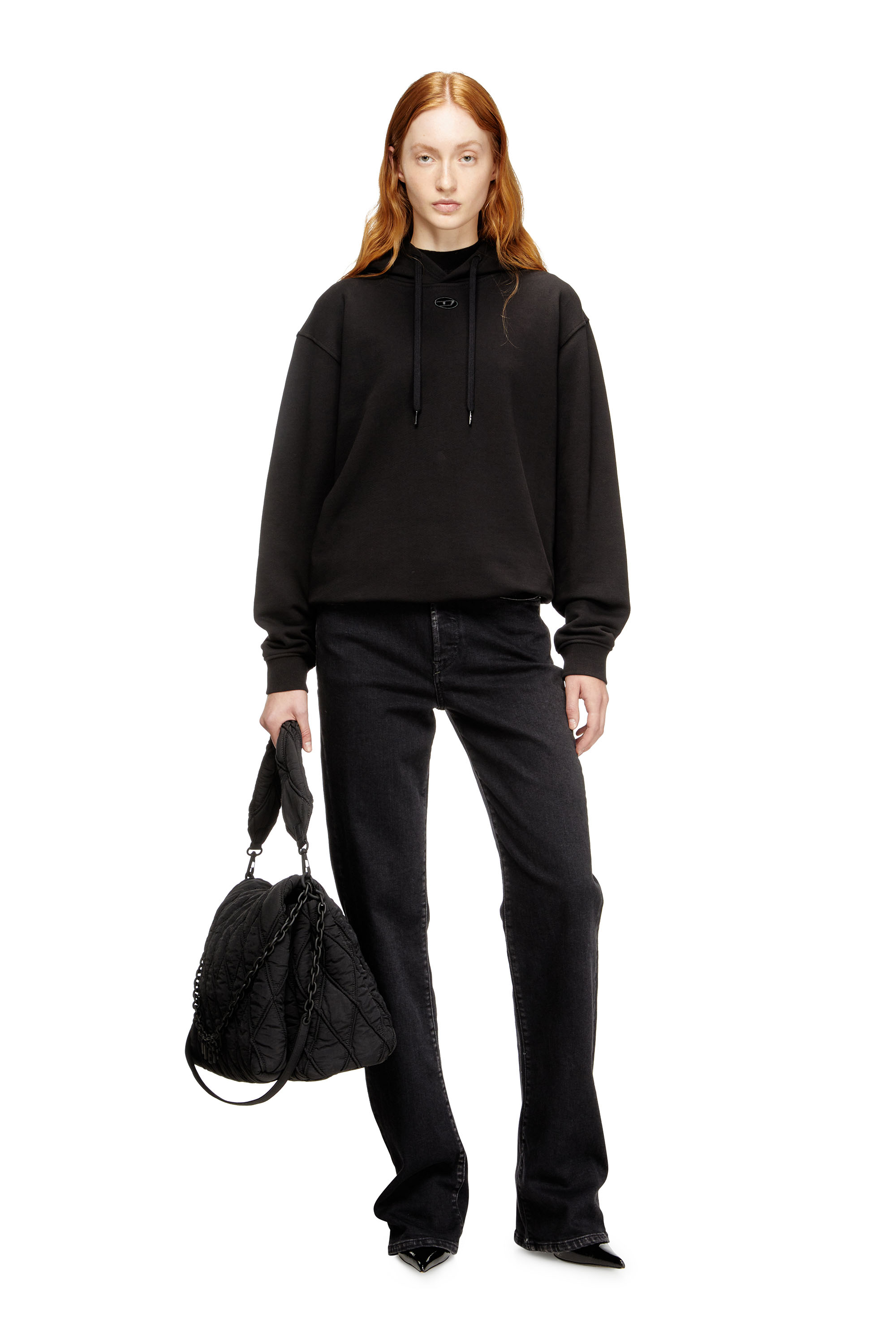 Diesel - F-NORMY-HOOD-OD, Sweat à capuche en coton avec logo Oval D Femme in ToBeDefined - 2