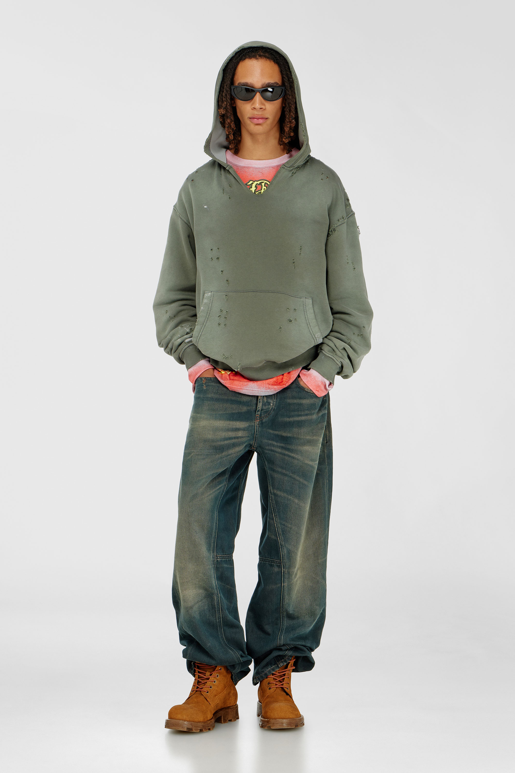 Diesel - Relaxed Jeans 2001 D-Macro 09P85 Homme, Bleu Fonc&eacute; - Image 1