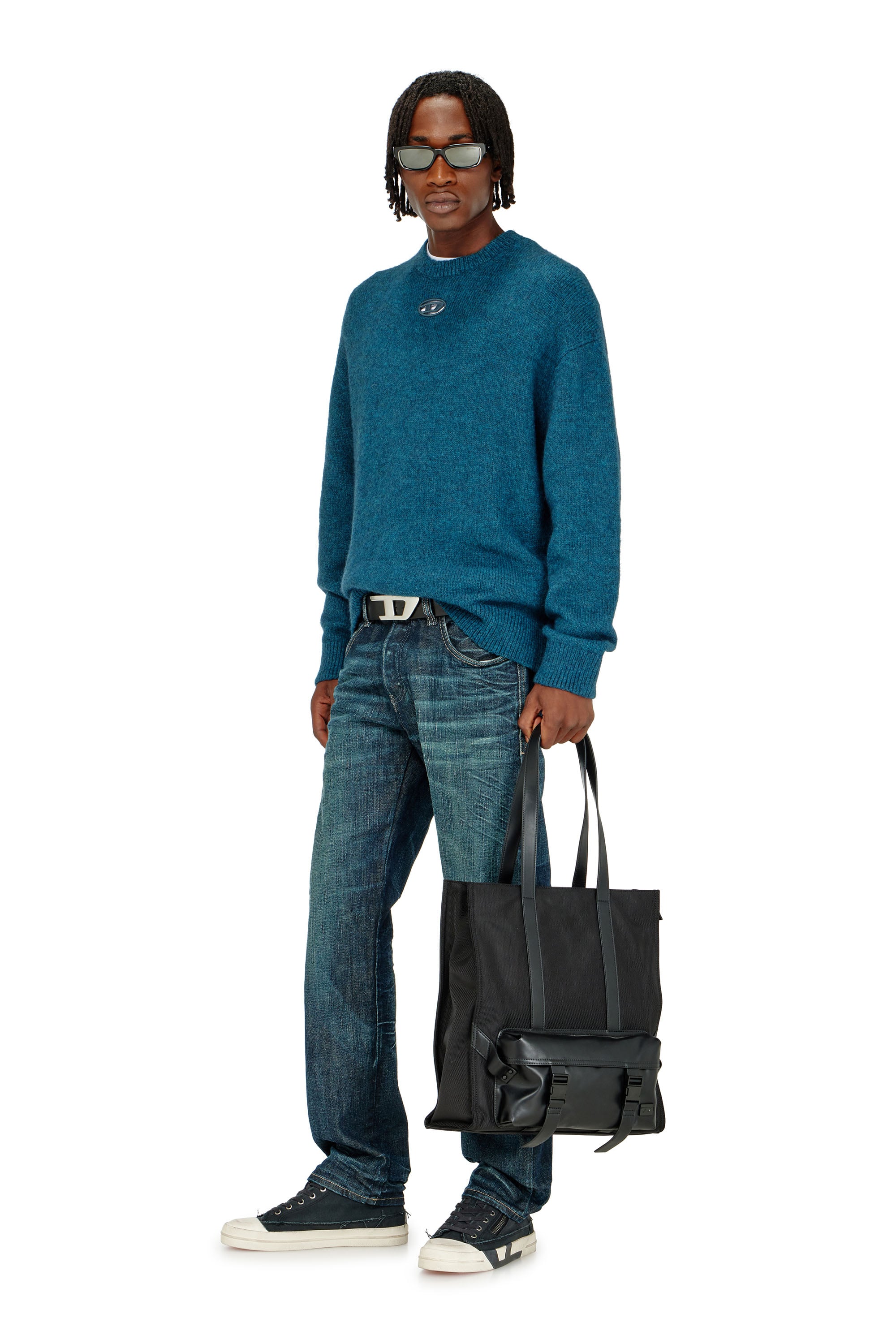 Diesel - K-AREESO, Pull en m&eacute;lange de laine et alpaga Homme in Vert - 2