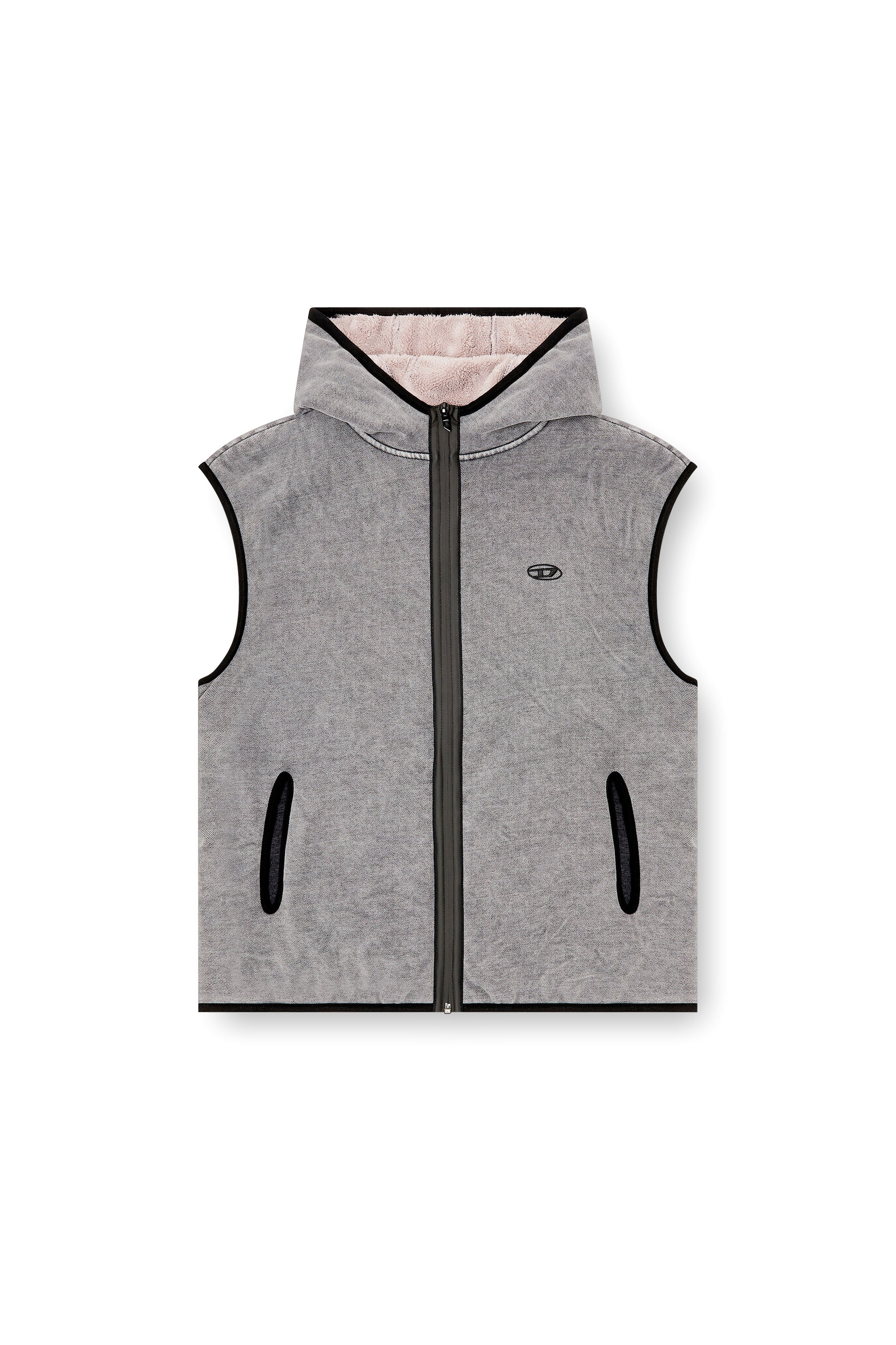 Diesel - S-HAKY-NEW, Gilet à capuche avec zip Homme in Gris - 2