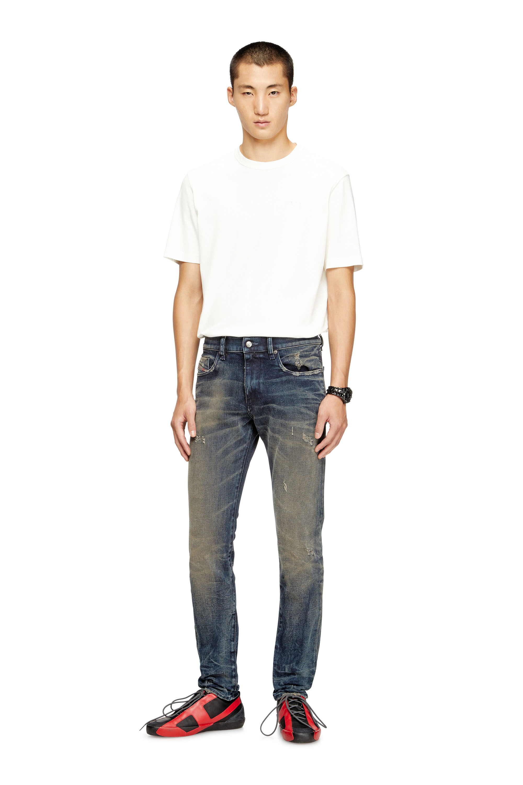 Diesel - Slim Jeans 2019 D-Strukt 09M46 Homme, Bleu Foncé - Image 2