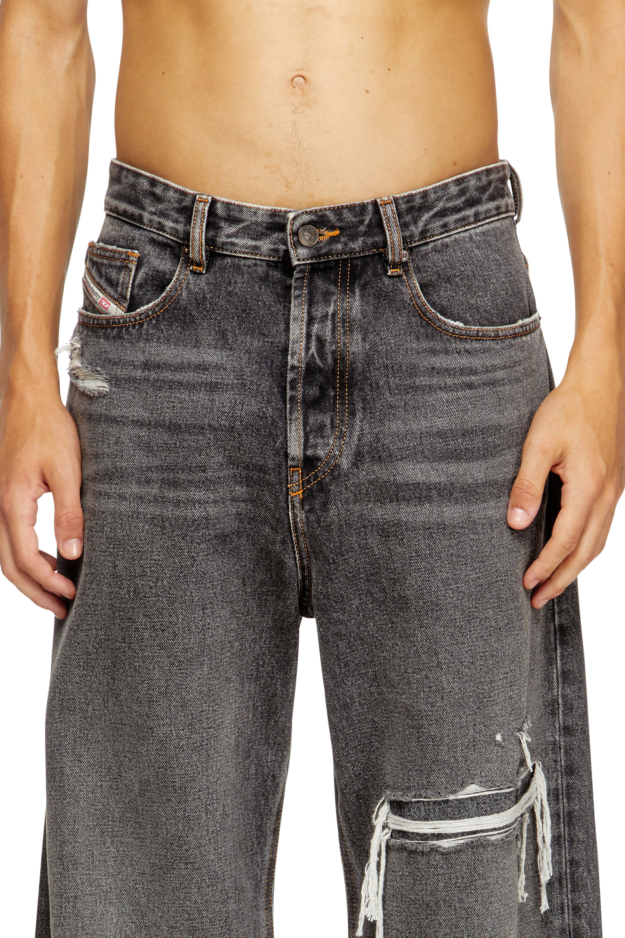 Diesel - Relaxed Jeans D-Rise 007F6 Homme, Noir/Gris foncé - Image 5