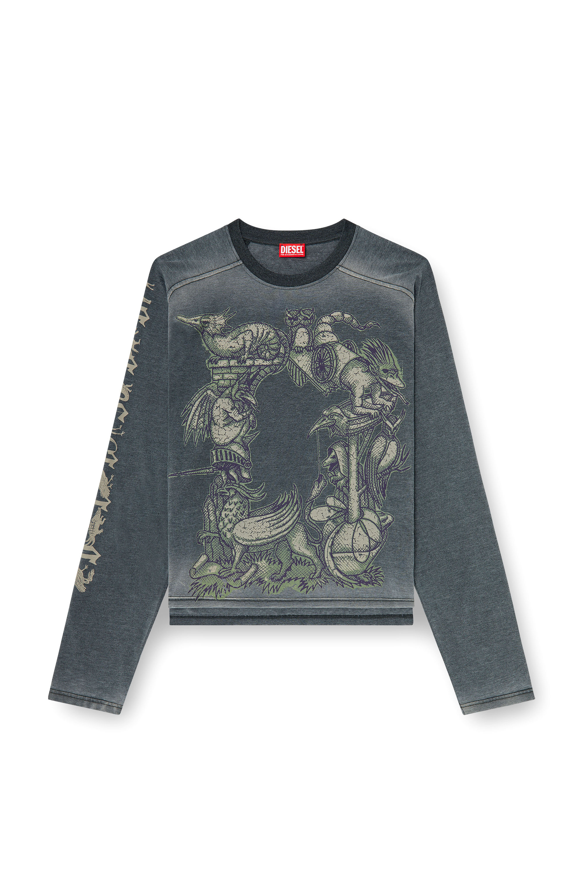 Diesel - T-JORI-A, T-shirt &agrave; manches longues avec motif graphique Homme in Noir - 3