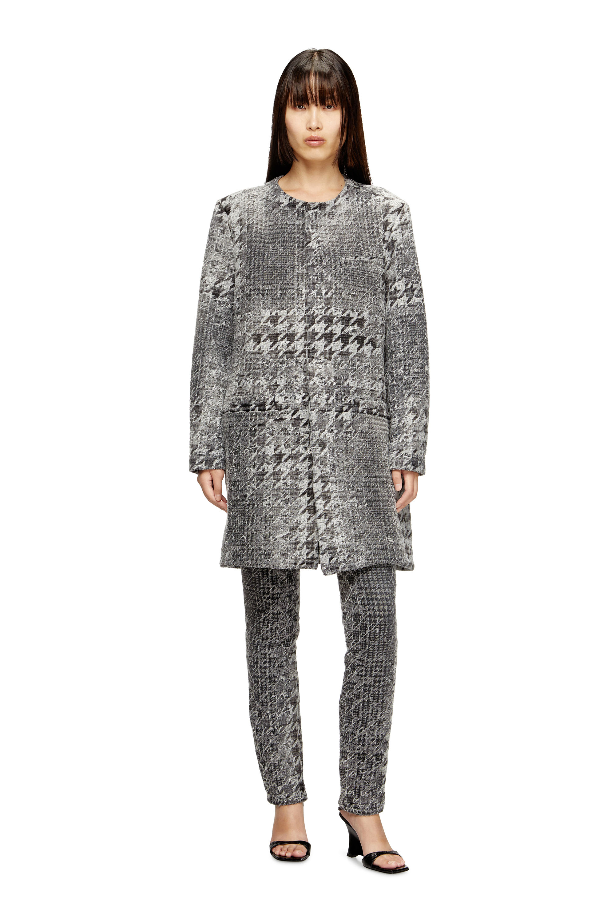 Diesel - D-LOT-FSH, Manteau en denim jacquard motif Prince-de-Galles Mixte in Polychrome - 1
