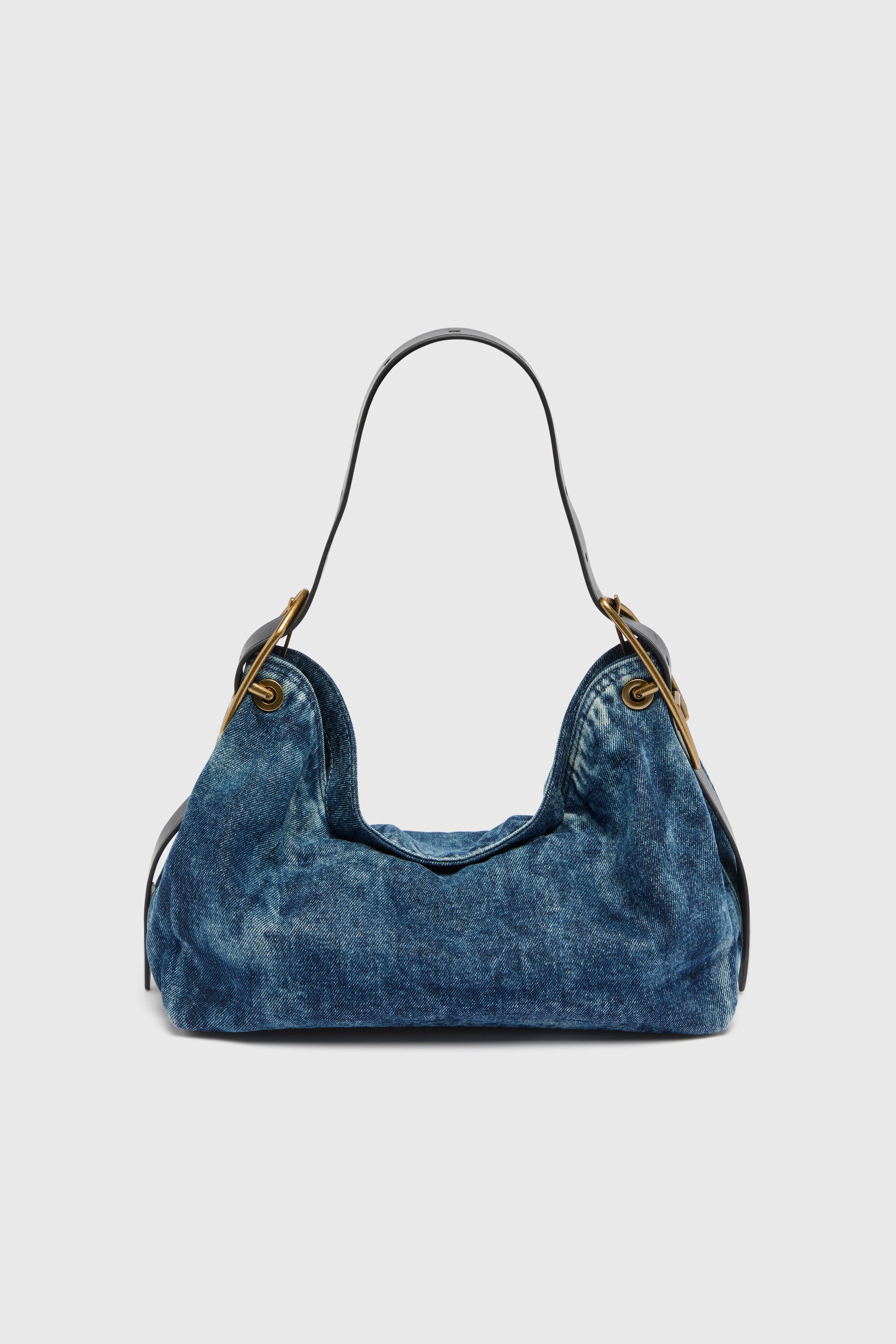 Diesel - D-LINE HOBO S, D-Line-Sac &agrave; bandouli&egrave;re en denim Femme in Bleu - 1
