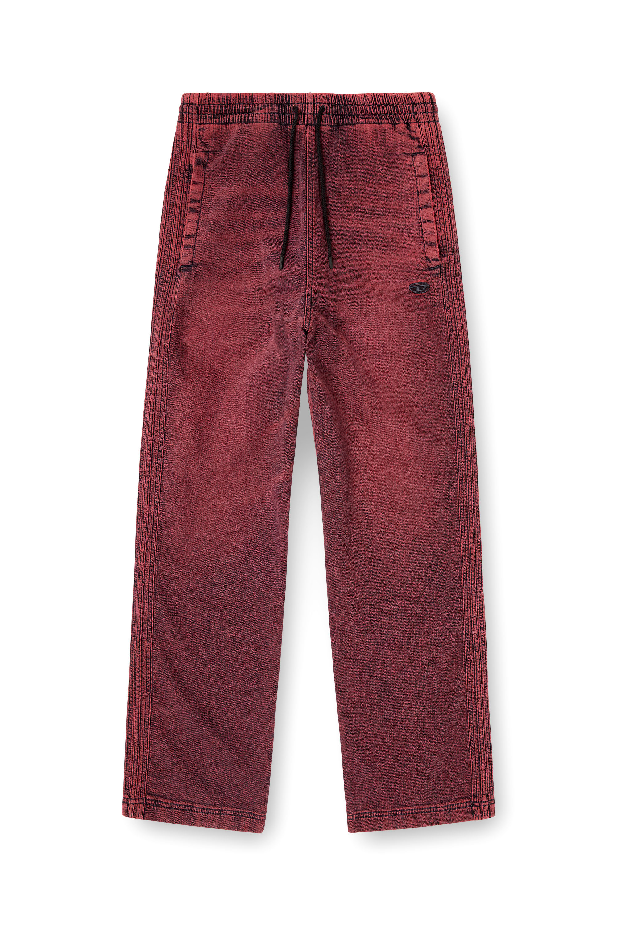 Diesel - Relaxed D-Martyans Track Denim 09Q50 Homme, Rouge - Image 3