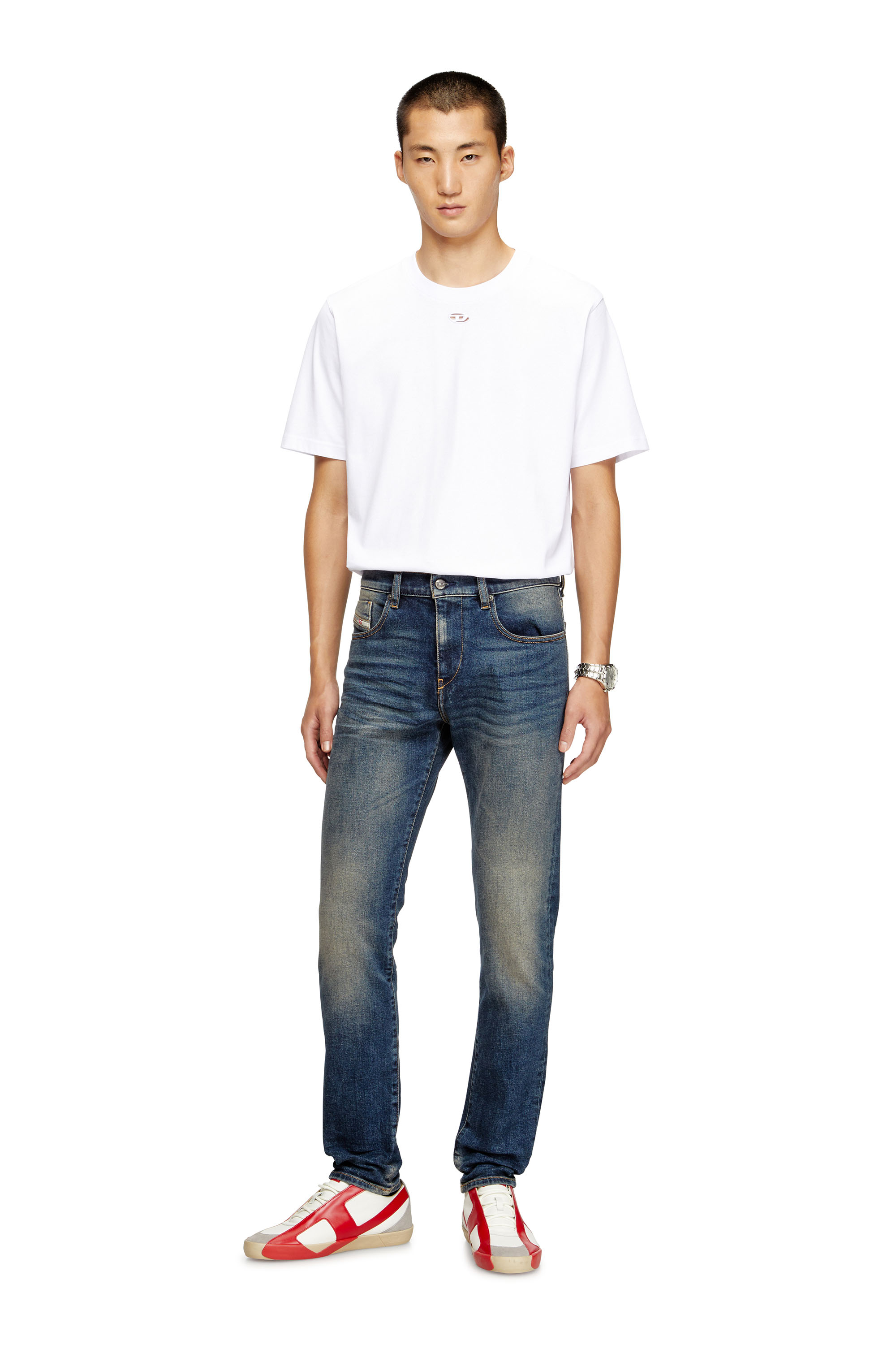 Diesel - Slim Jeans 2019 D-Strukt 09M16 Homme, Bleu Foncé - Image 2