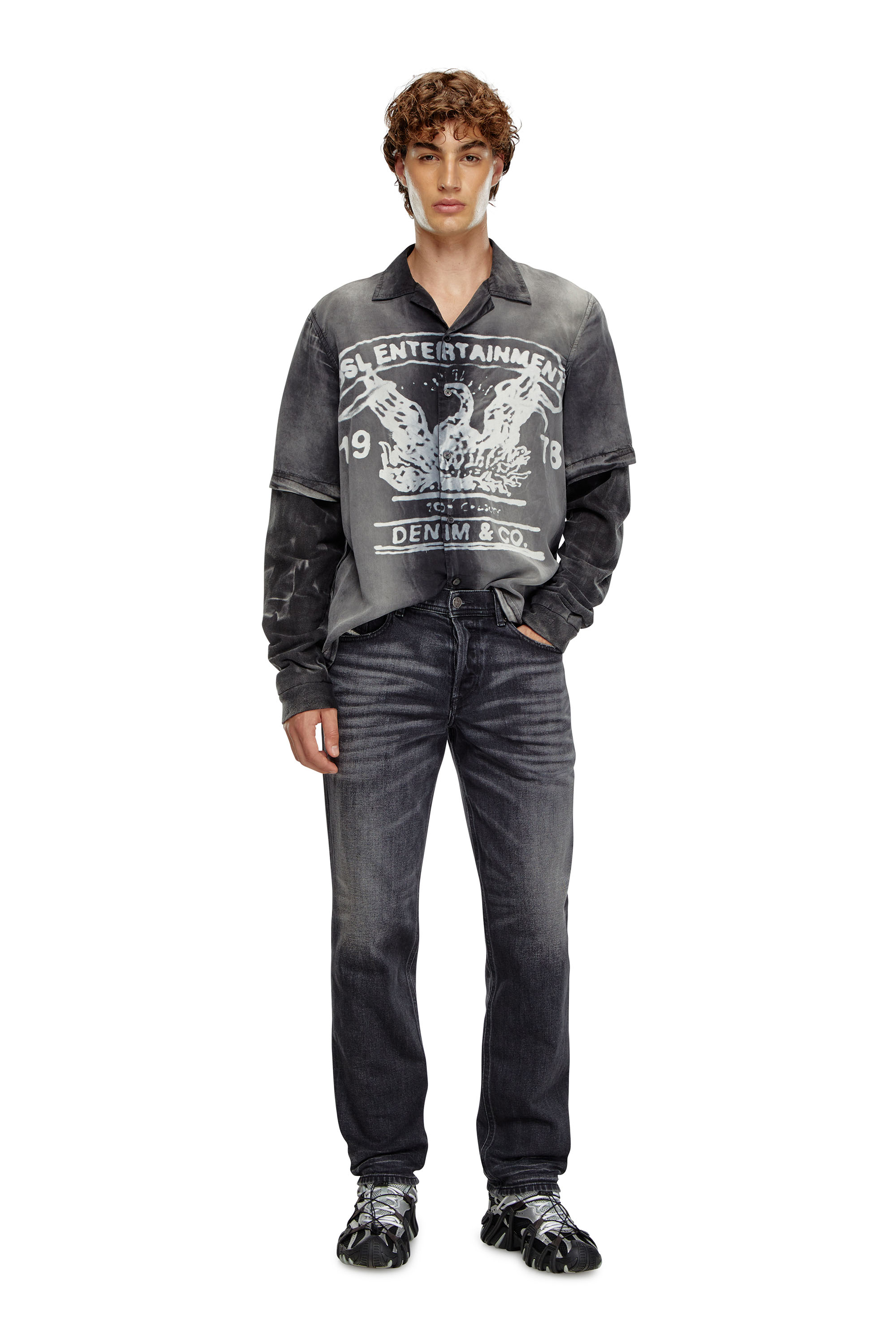 Diesel - Regular Jeans 2023 D-Finitive 09J65 Homme, Noir/Gris foncé - Image 4