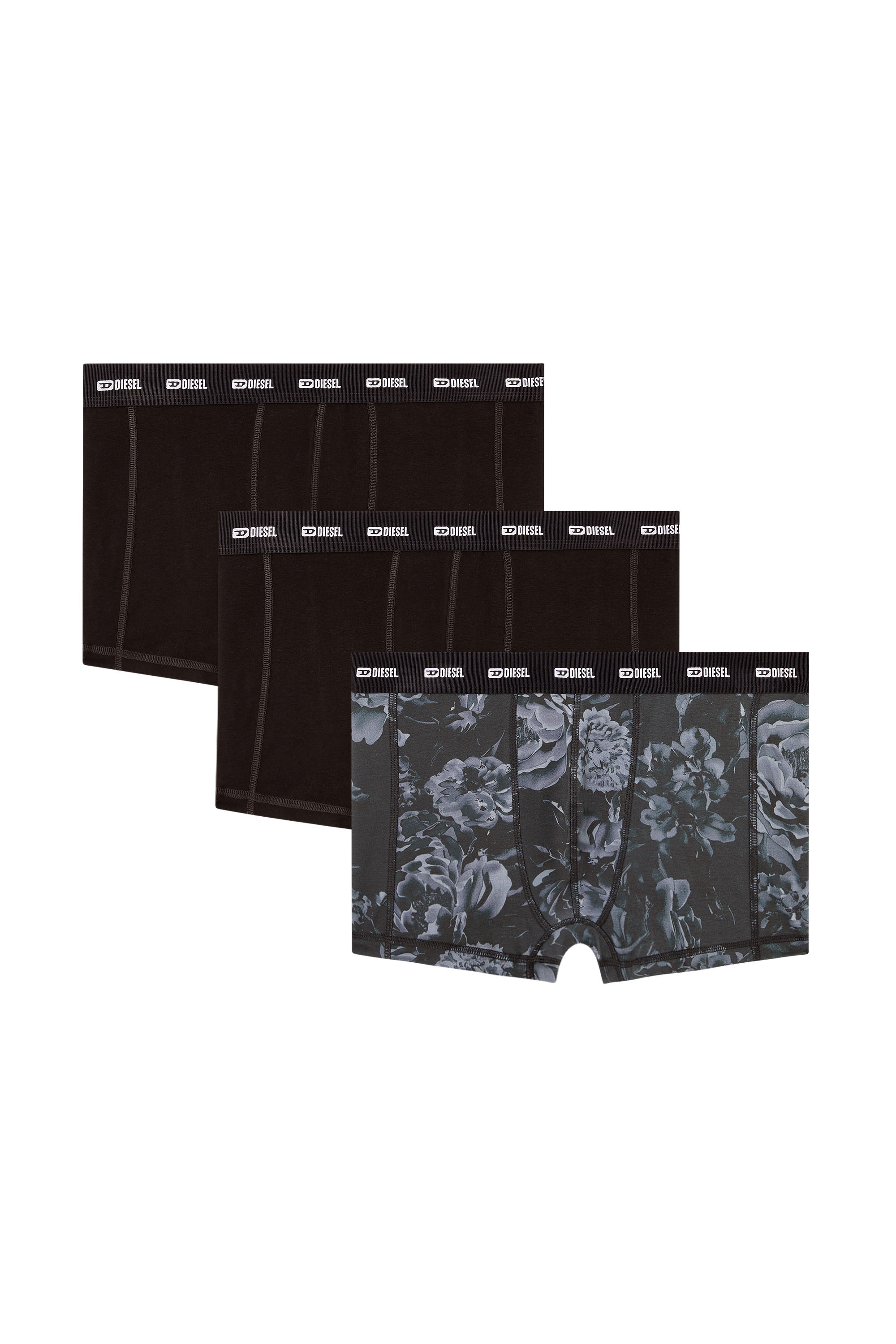 Diesel - DAMIEN-UTLT-3PACK, Lot de 3 boxers avec motif floral Homme in Noir - 1