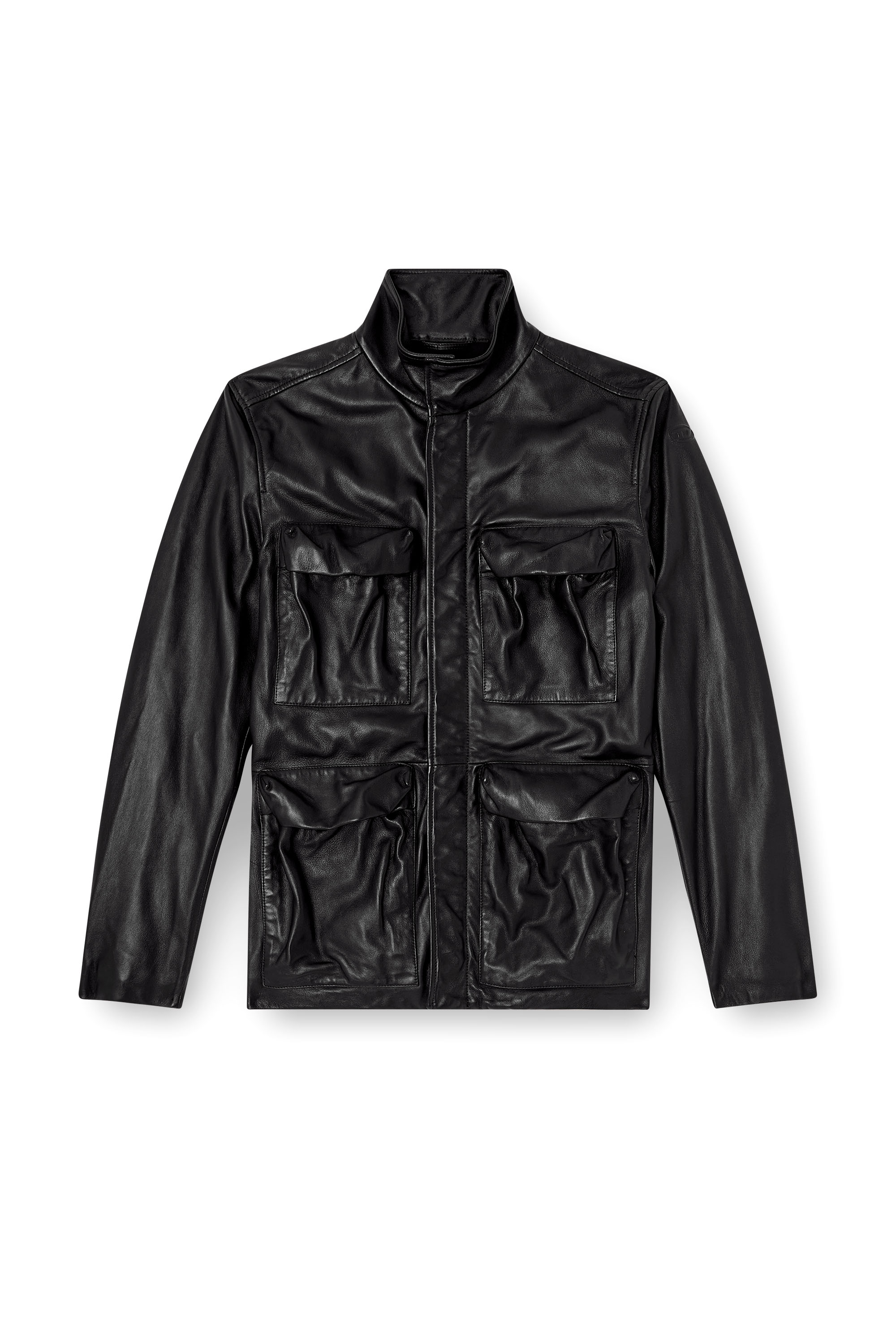 Diesel - L-GAST, Veste en cuir avec poches utility Mixte in Noir - 5