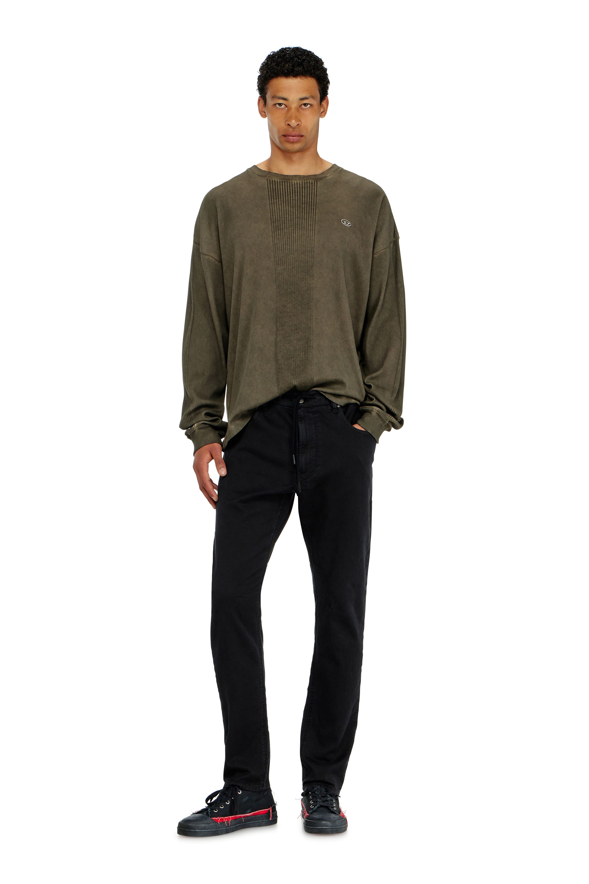 Diesel - Regular 2032 D-Krooley Joggjeans&reg; 068NH Homme, Noir/Gris fonc&eacute; - Image 1