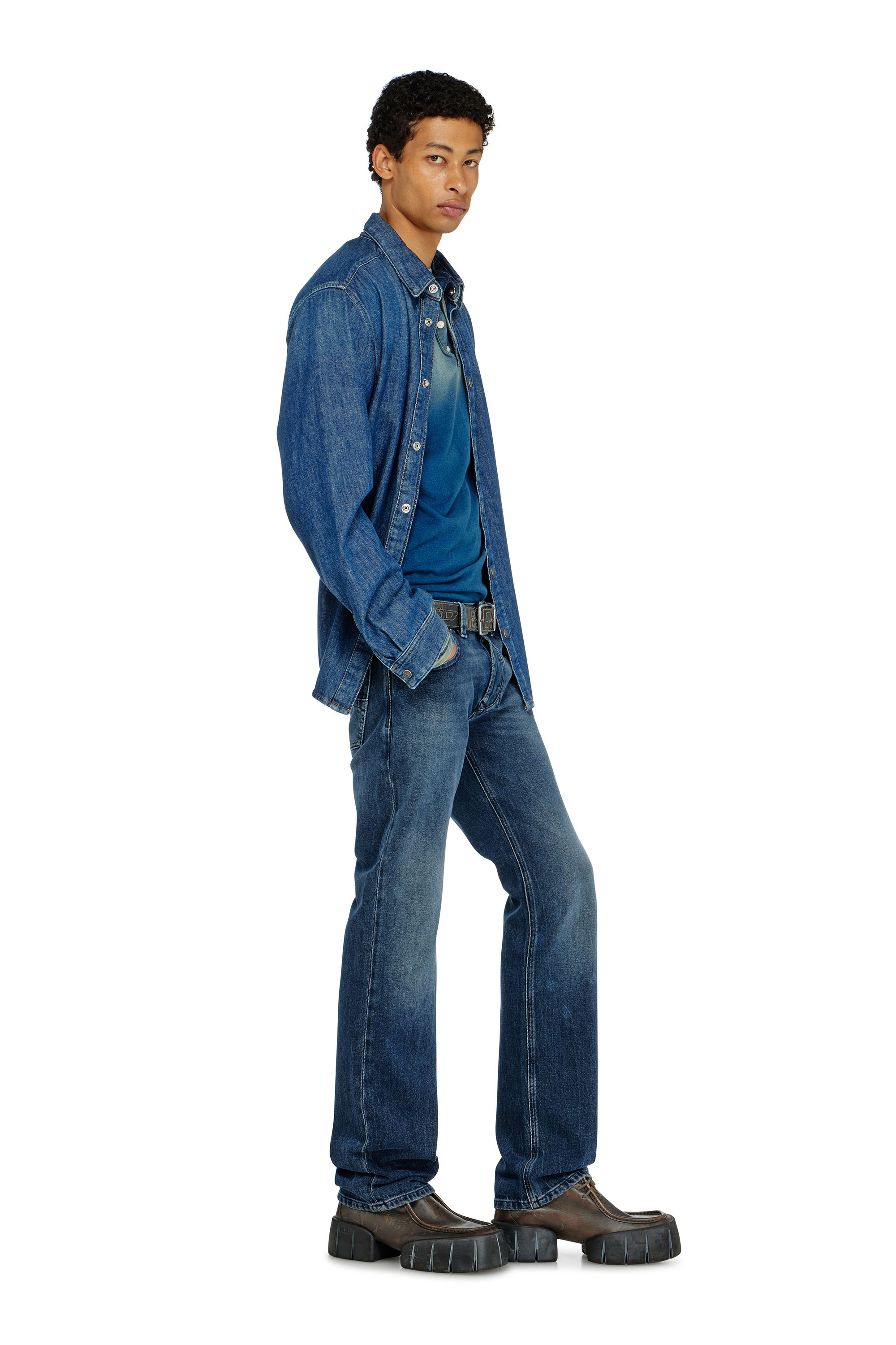 Diesel - Regular Jeans 1985 Larkee 0KBBM Homme, Bleu Fonc&eacute; - Image 3