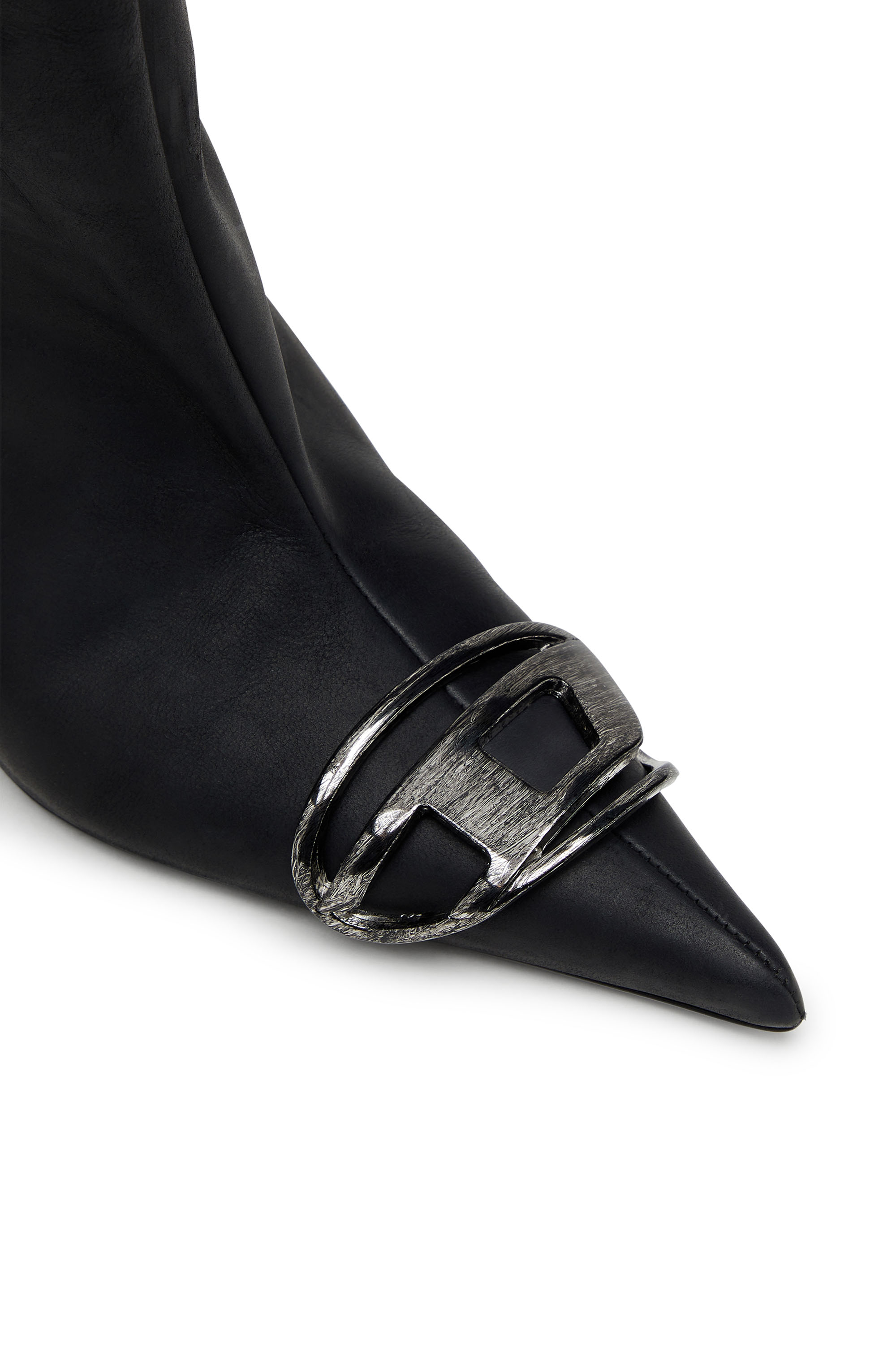 Diesel - D-VENUS 40 KB TUBE, Bottes hauteur genou en cuir huilé Femme in Noir - 5