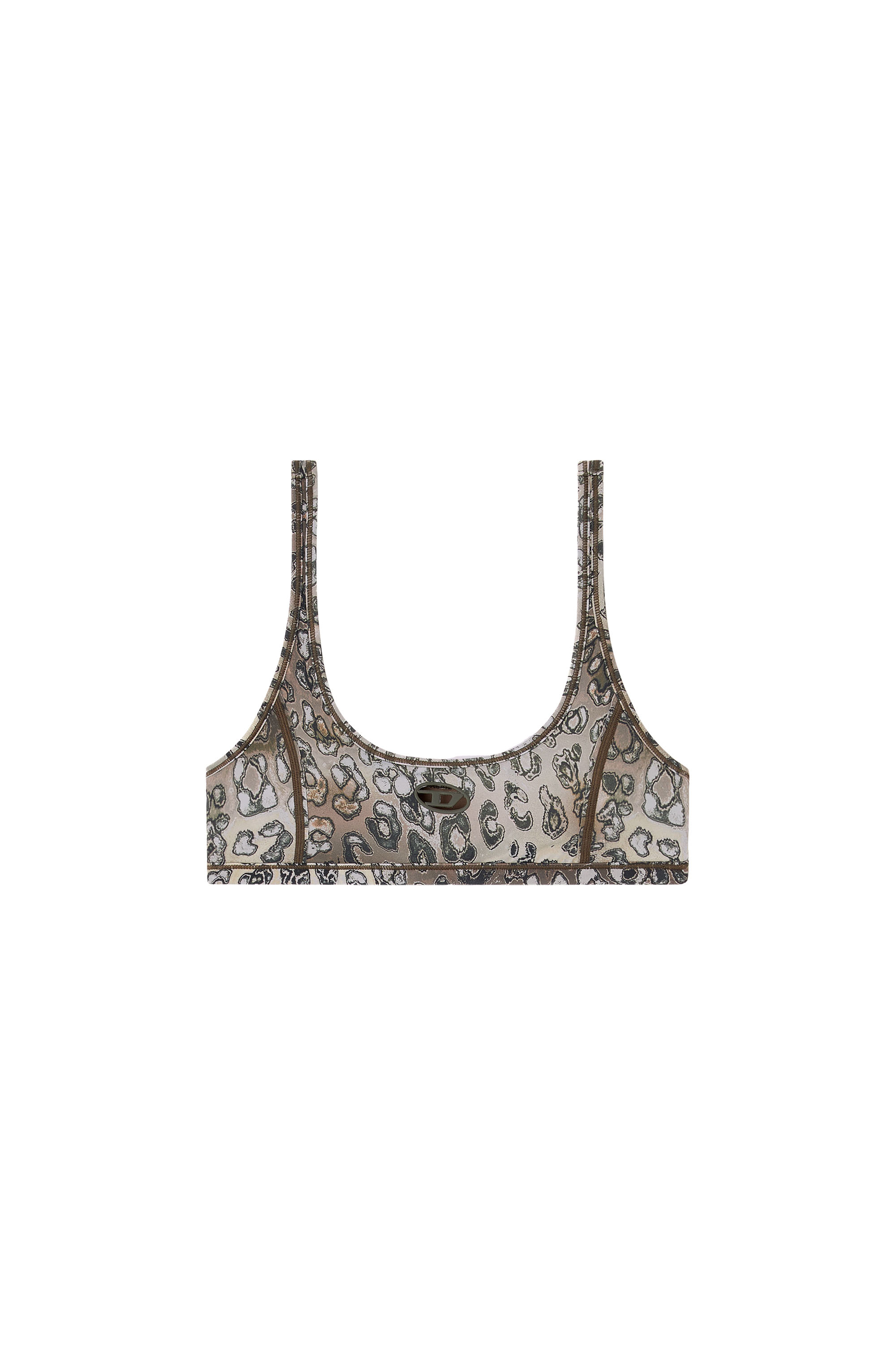 Diesel - CHELSEA-UTLT, Soutien-gorge de sport en nylon avec imprimé léopard Femme in Marron - 2
