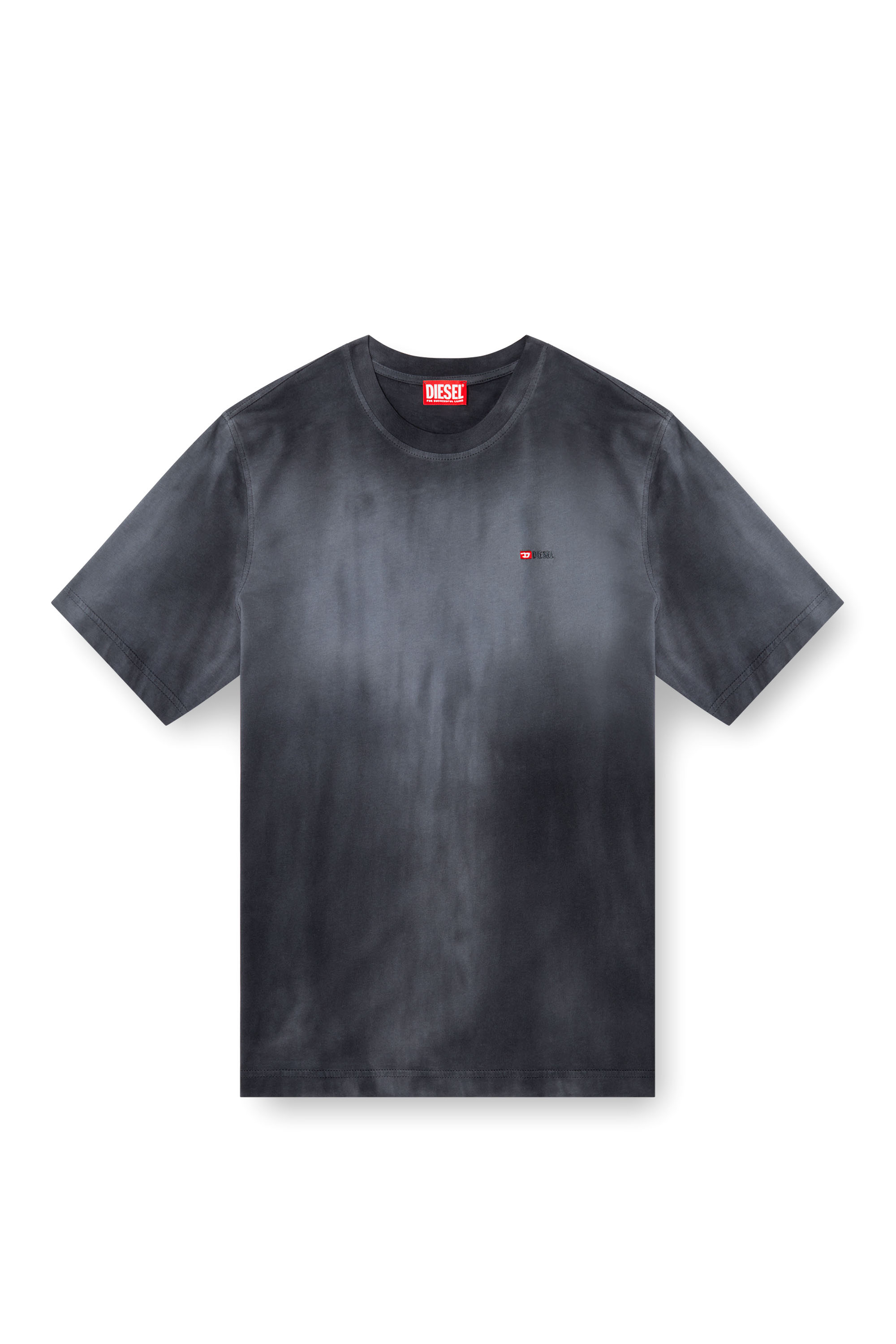 Diesel - T-ADJUST-R15, T-shirt délavé avec micro-logo brodé Homme in Noir - 3