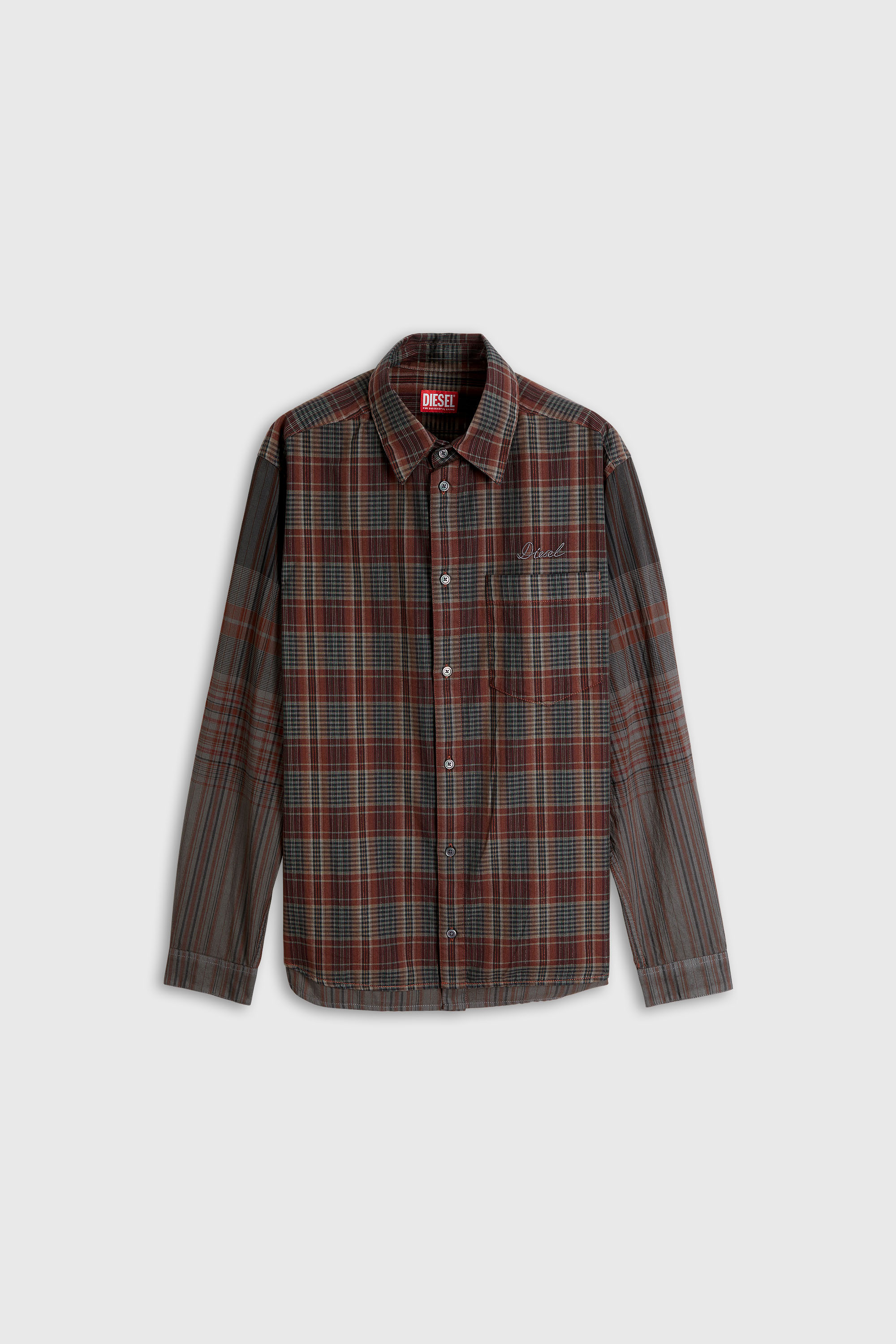 Diesel - S-TEN, Chemise en flanelle &agrave; carreaux m&eacute;tallis&eacute;s Homme in Polychrome - 2