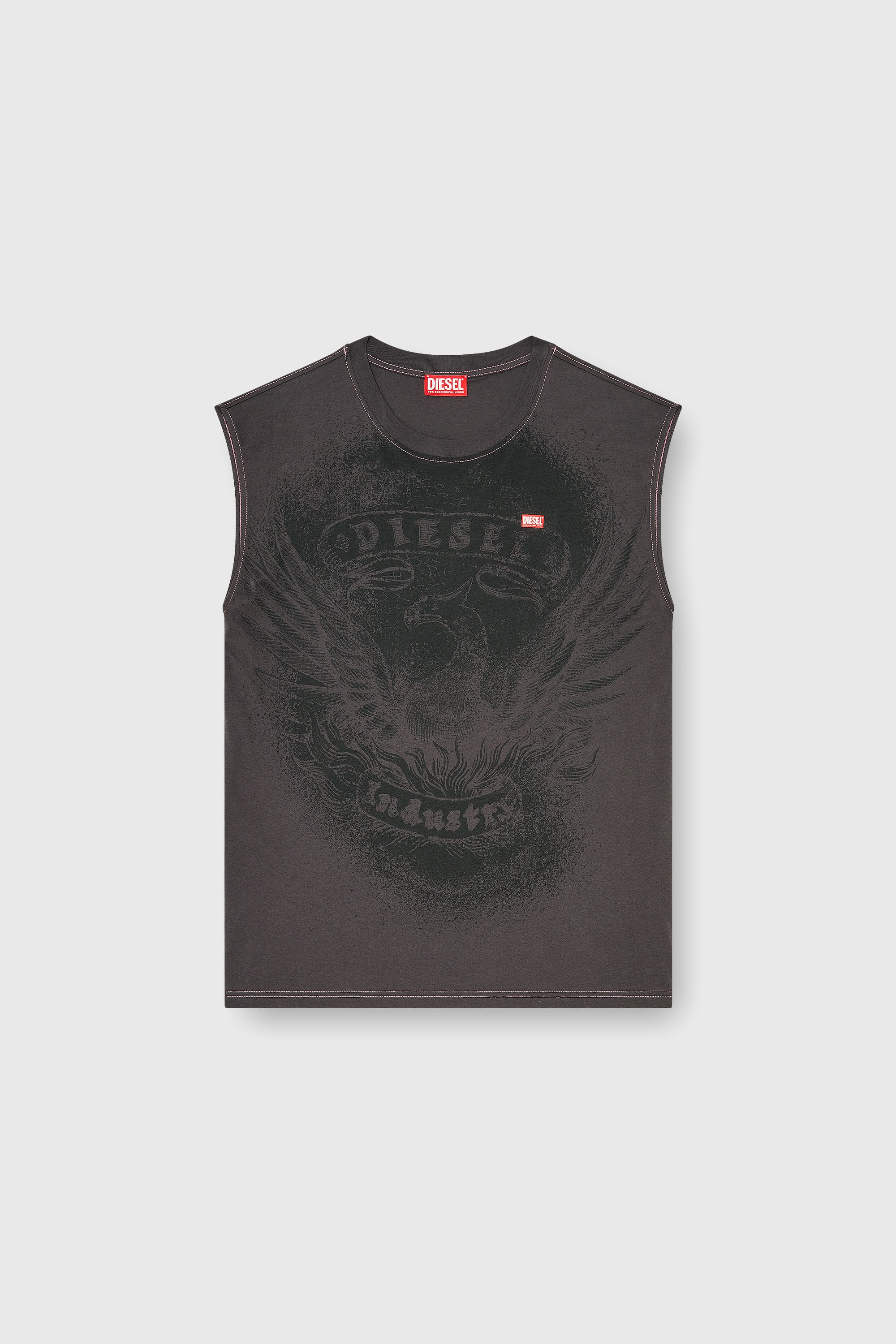 Diesel - T-BOXT-SL-NOTCH, D&eacute;bardeur en coton avec motif ton sur ton Homme in Gris - 2