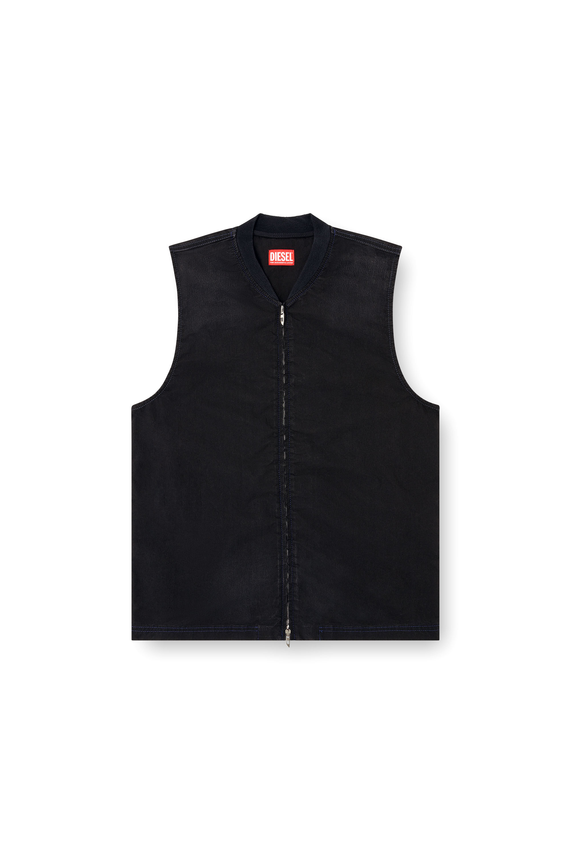 Diesel - D-SUND-D-N JOGG, Gilet sans manches technique en tissu JoggJeans Mixte in Noir - 3