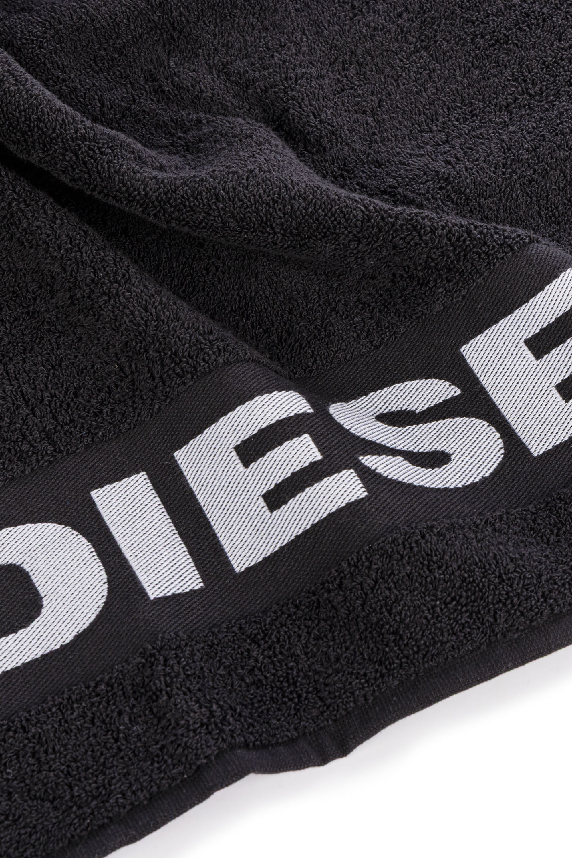Diesel - 1015215 LOGO-COTTON TOWEL 100X180 BLACK, Serviette en &Eacute;ponge de Coton avec Logo Mixte in Noir - 2