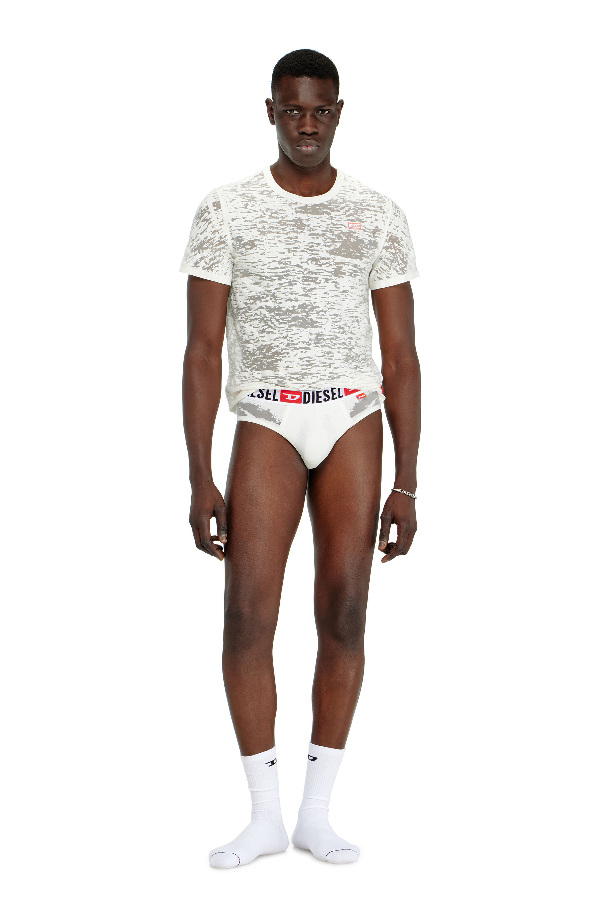 Diesel - PR-ANDRE, Culotte effet d&eacute;vor&eacute; transparent Homme in Blanc - 1