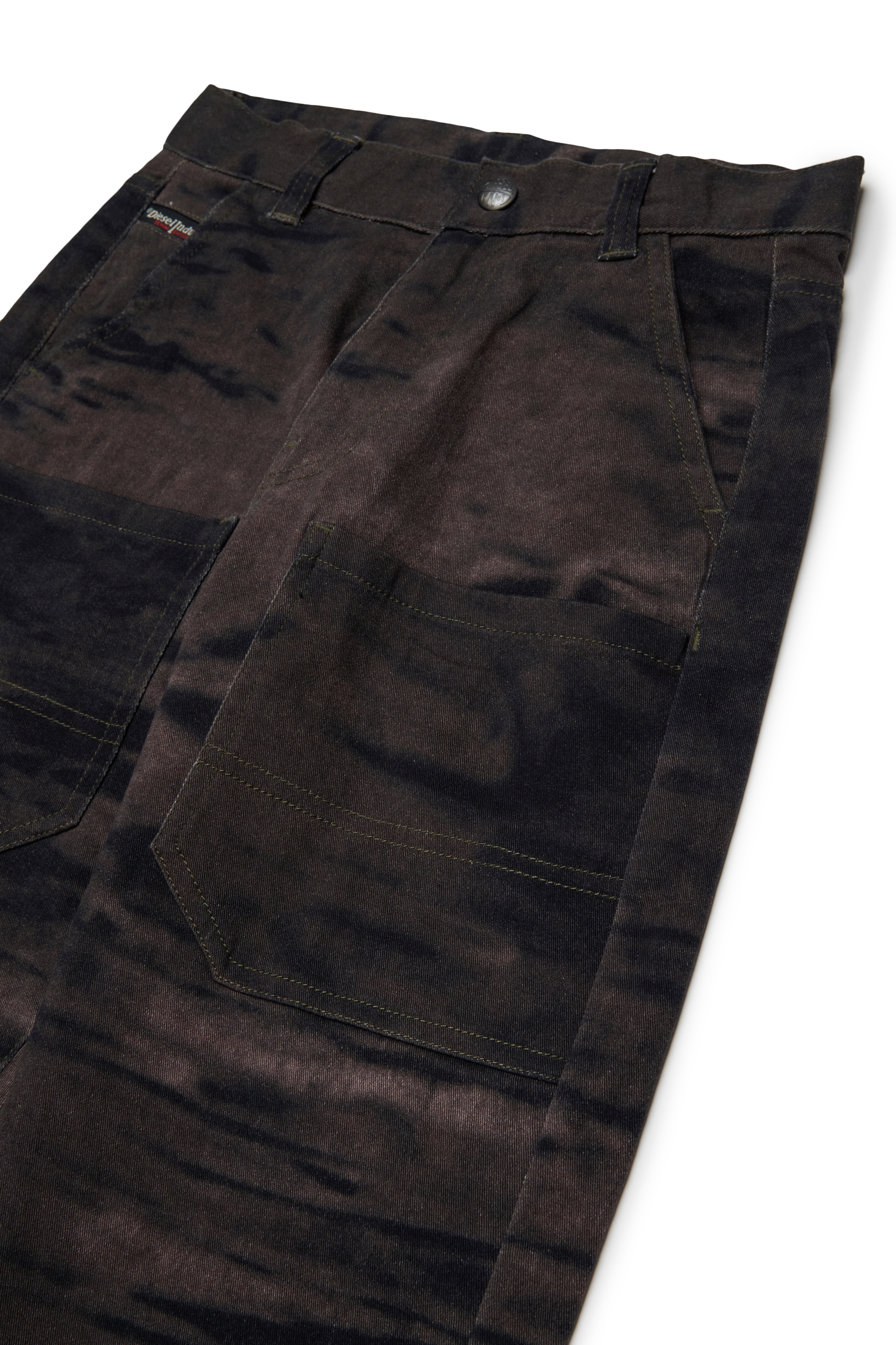 Diesel - PJAKE, Man's Cotton pants in stretch cotton with streaky effect in Green - 3
