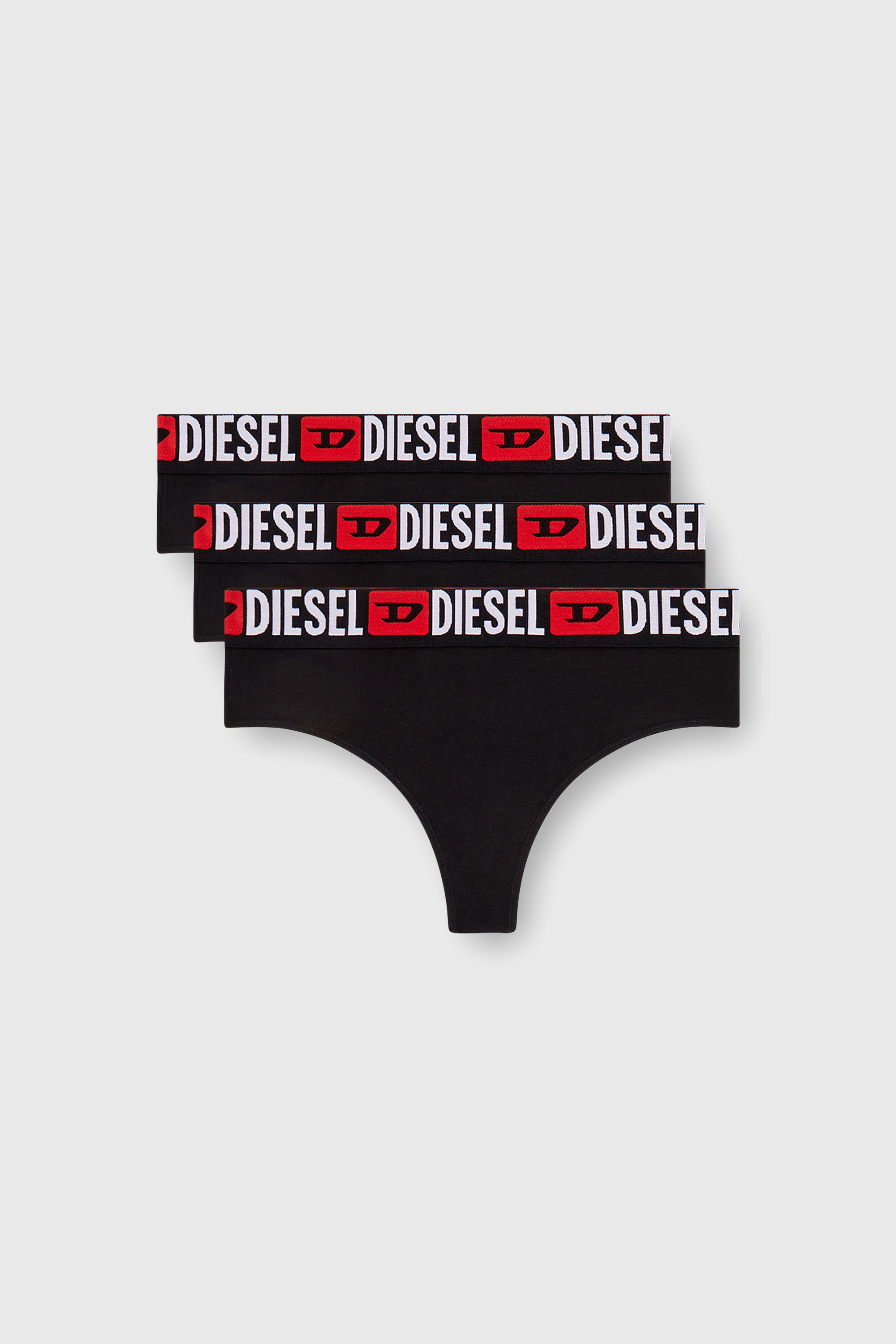 Diesel - UFST-STARS-THREEPACK, Lot de 3 strings avec taille &agrave; logo Femme in Noir - 1
